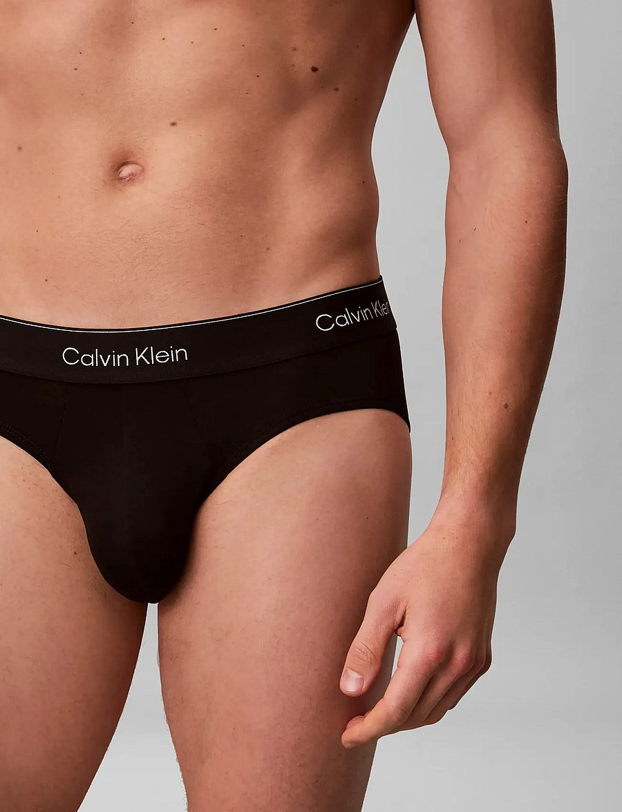 Calvin Klein - HIP BRIEF 3PK - unterhosen im multipack - black w dtm wb - 4