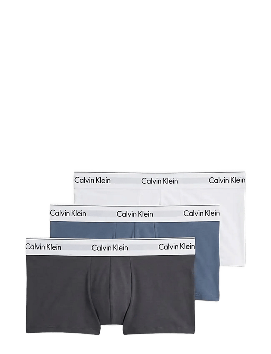 Calvin Klein - LOW RISE TRUNK 3PK - multipakk aluspüksid - white blue tulip turbulence - 1