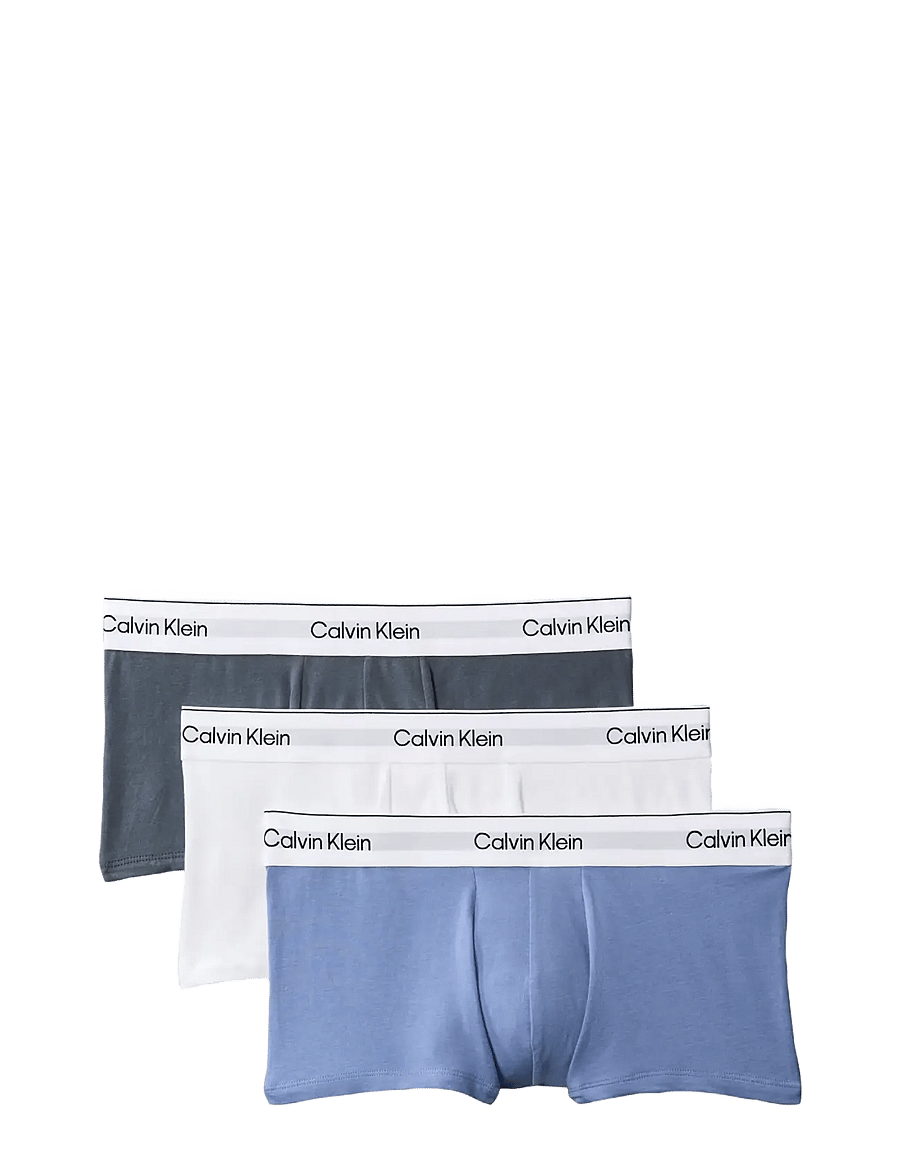 Calvin Klein - LOW RISE TRUNK 3PK - multipakk aluspüksid - white blue tulip turbulence - 2