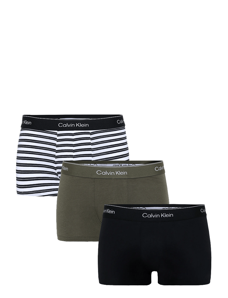 Calvin Klein - LOW RISE TRUNK 3PK - unterhosen im multipack - black triple stripe black olive nig - 1
