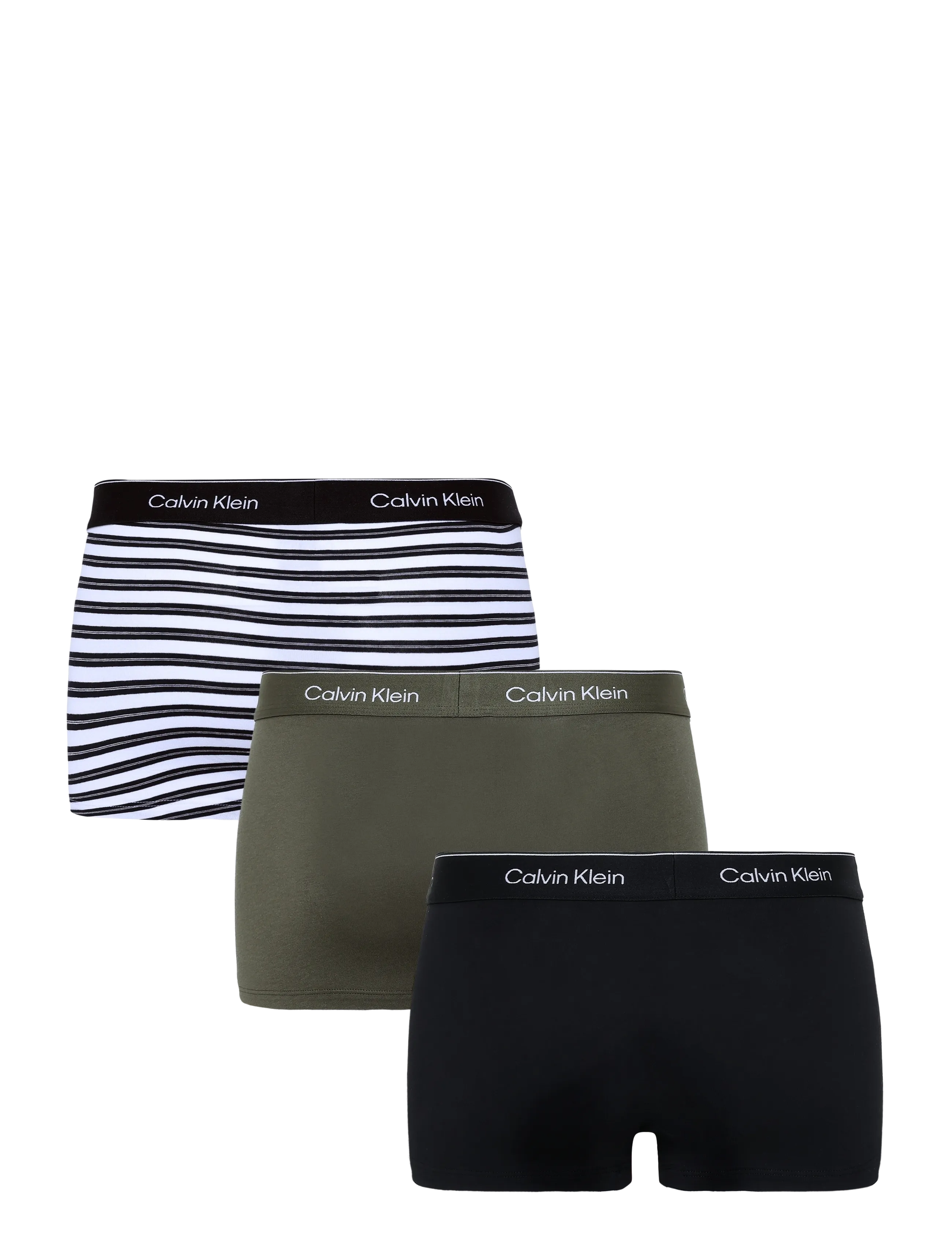 Calvin Klein - LOW RISE TRUNK 3PK - multipack kalsonger - black triple stripe black olive nig - 2
