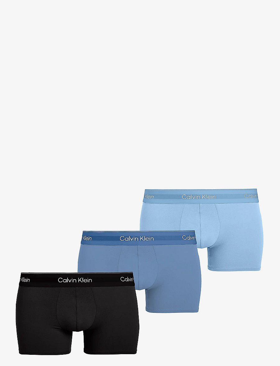 Calvin Klein - LOW RISE TRUNK 3PK - unterhosen im multipack - black, glacier, blue bell w dtm wb - 1