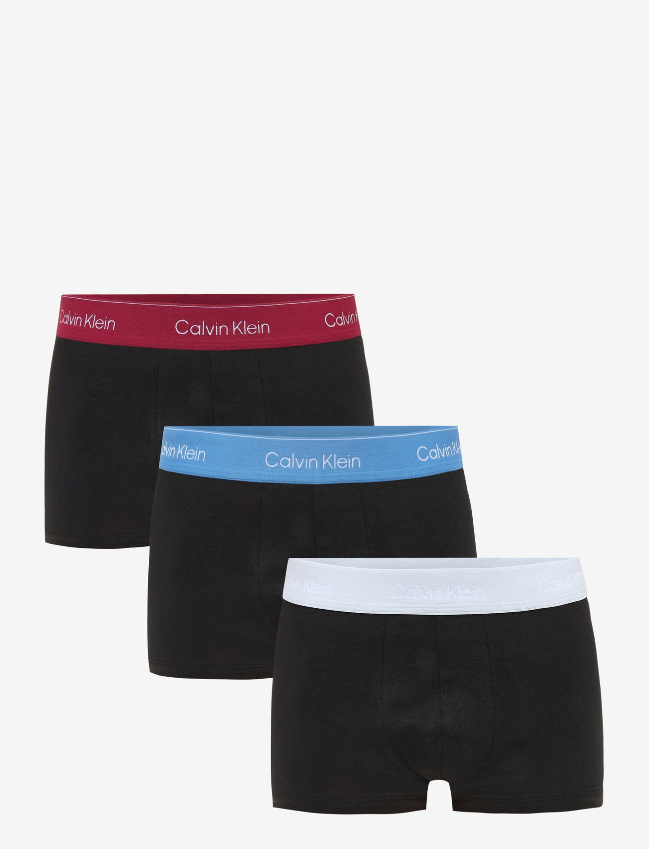 Calvin Klein LOW RISE TRUNK 3PK - Multipack underkläder - BLACK BODIES W  POSEIDON BLUE PLEIN / black