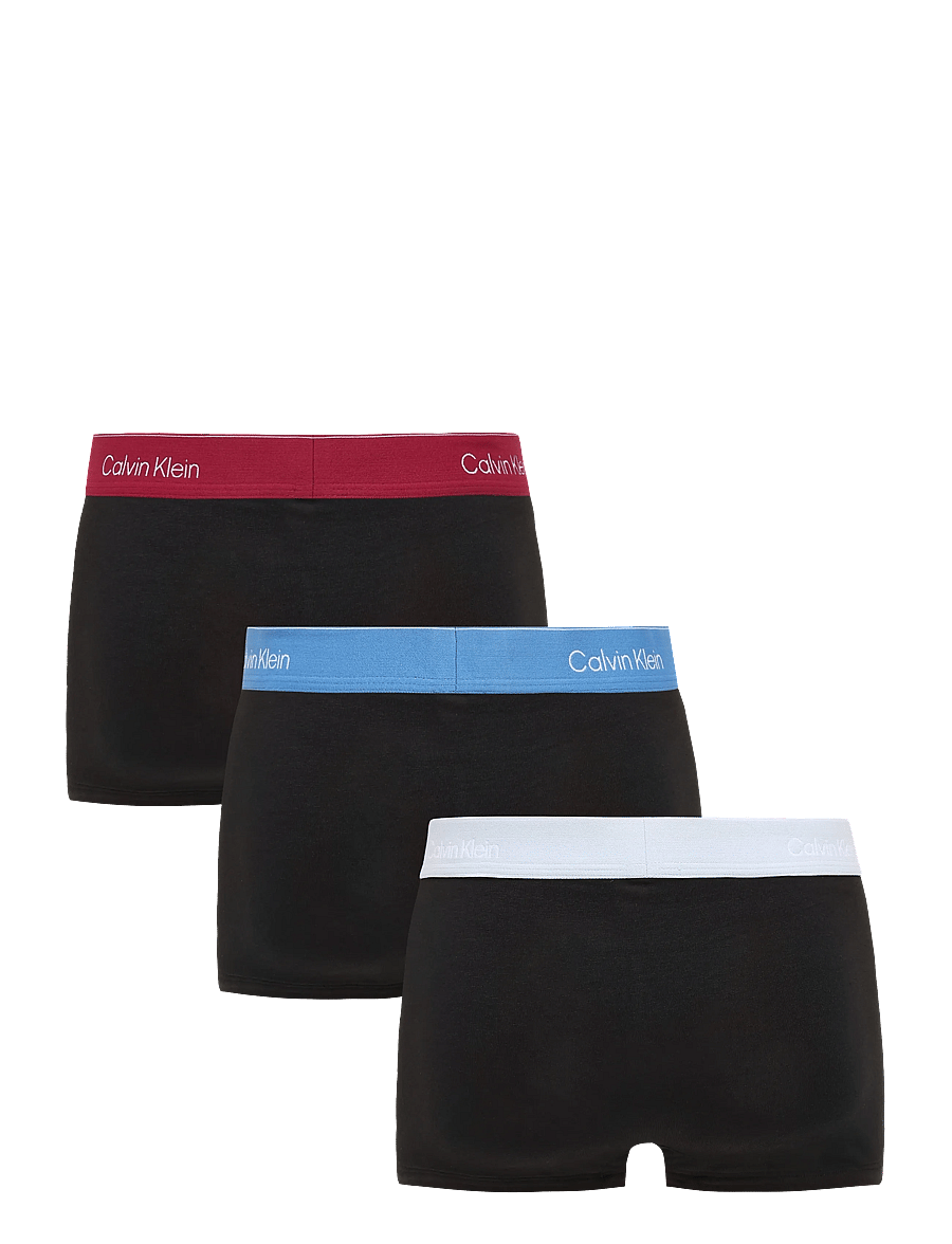 Calvin Klein - LOW RISE TRUNK 3PK - multipack underpants - black bodies w poseidon blue plein - 2