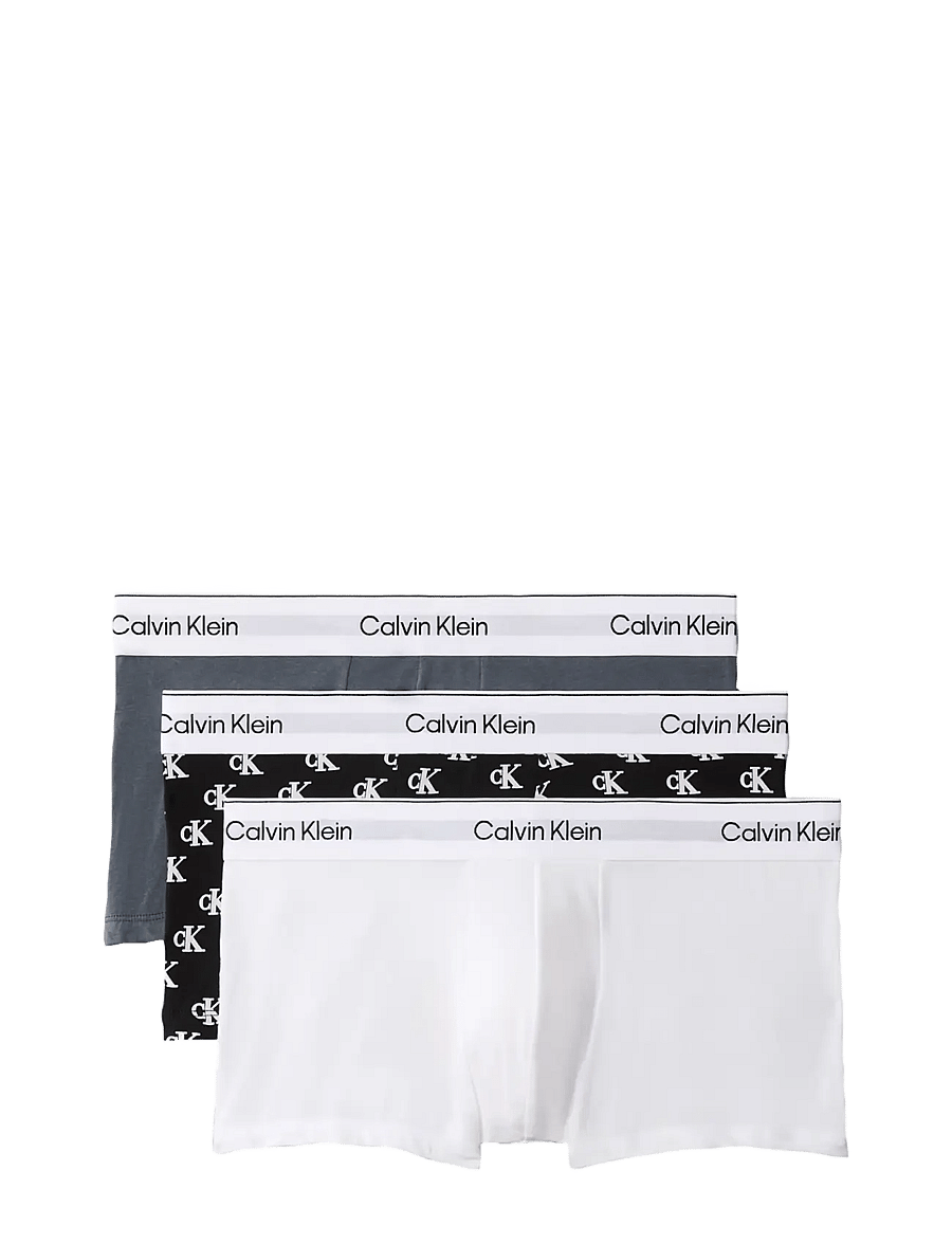 Calvin Klein - LOW RISE TRUNK 3PK - unterhosen im multipack - white collegiate logo black turbule - 1