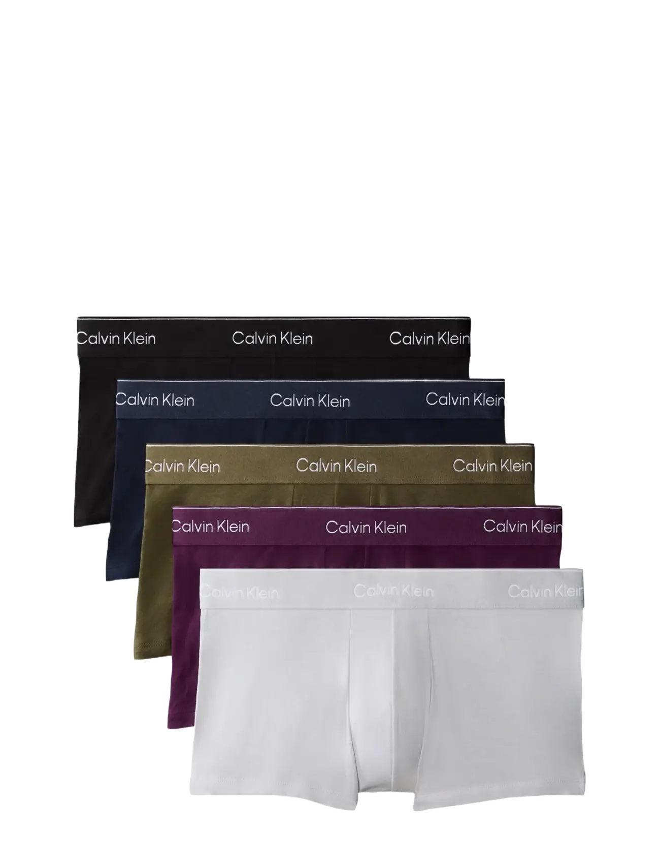 Calvin Klein LOW RISE TRUNK 5PK - Calvin Klein - BLACK HARBOR MIST DARK PURPLE DARK / burgundy