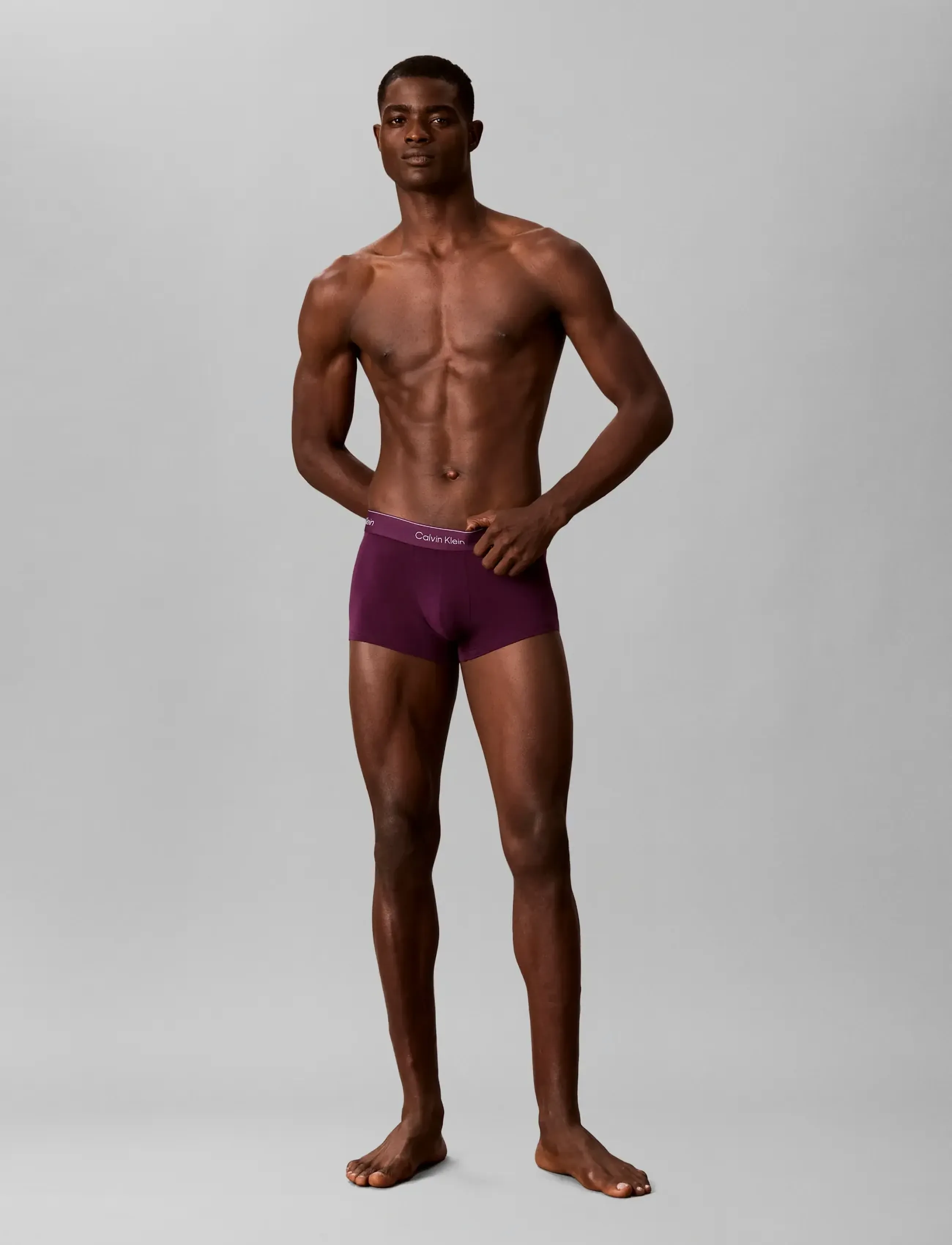 Calvin Klein LOW RISE TRUNK 5PK - Hädavajalikud tooted - BLACK HARBOR MIST DARK PURPLE DARK / burgundy
