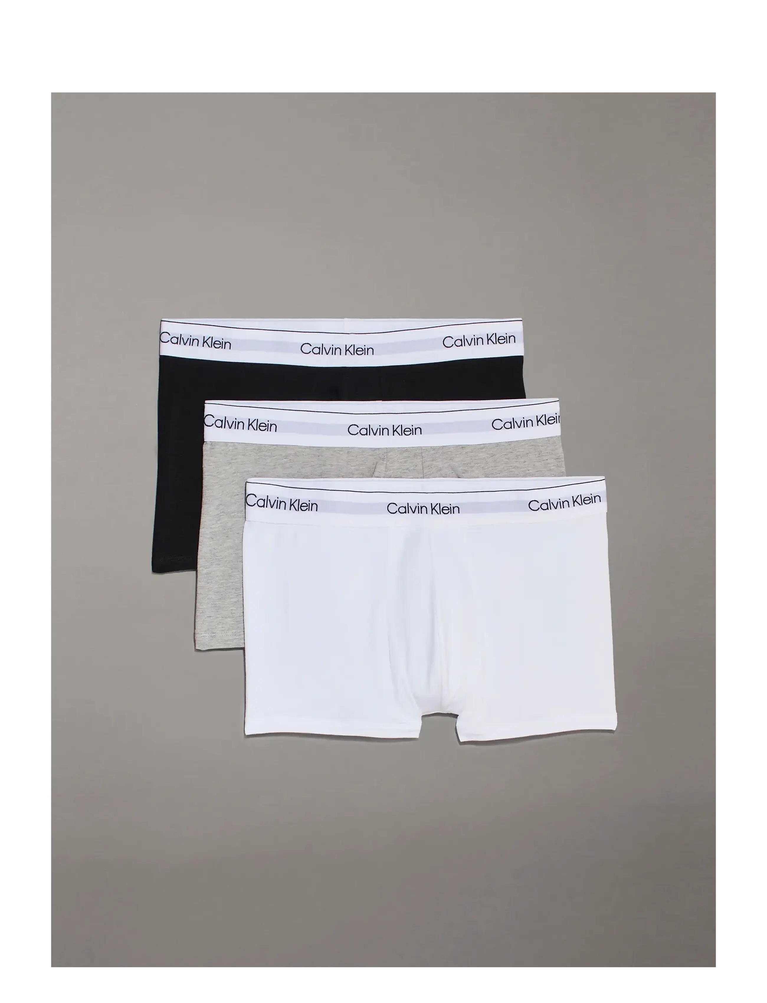 Calvin Klein TRUNK 3PK - Bielizna - GREY HEATHER WHITE BLACK / black