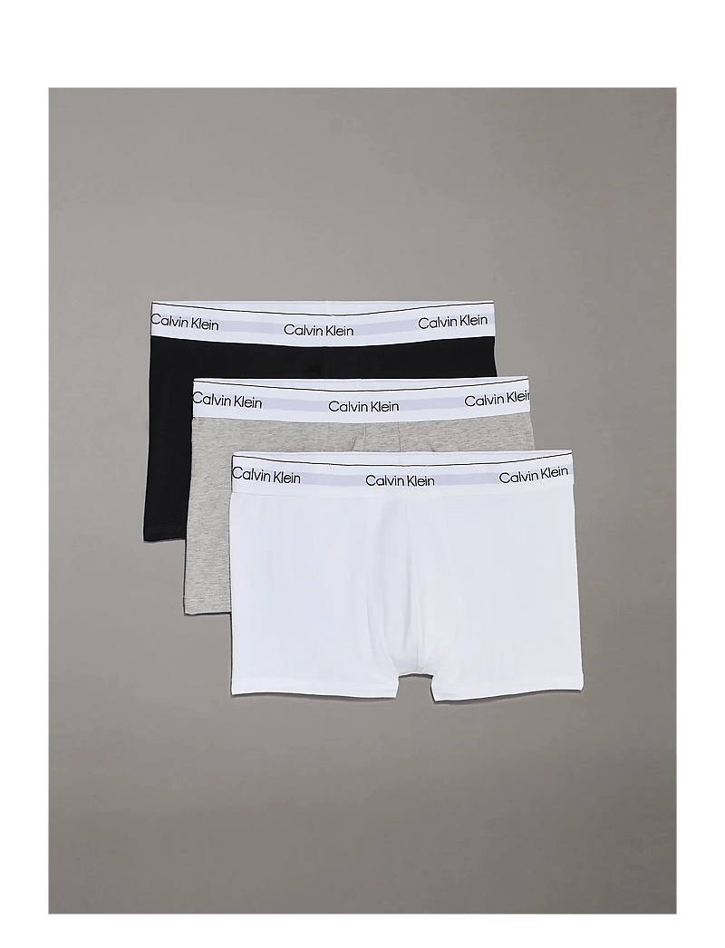 Calvin Klein - TRUNK 3PK - majtki w wielopaku - grey heather white black - 1