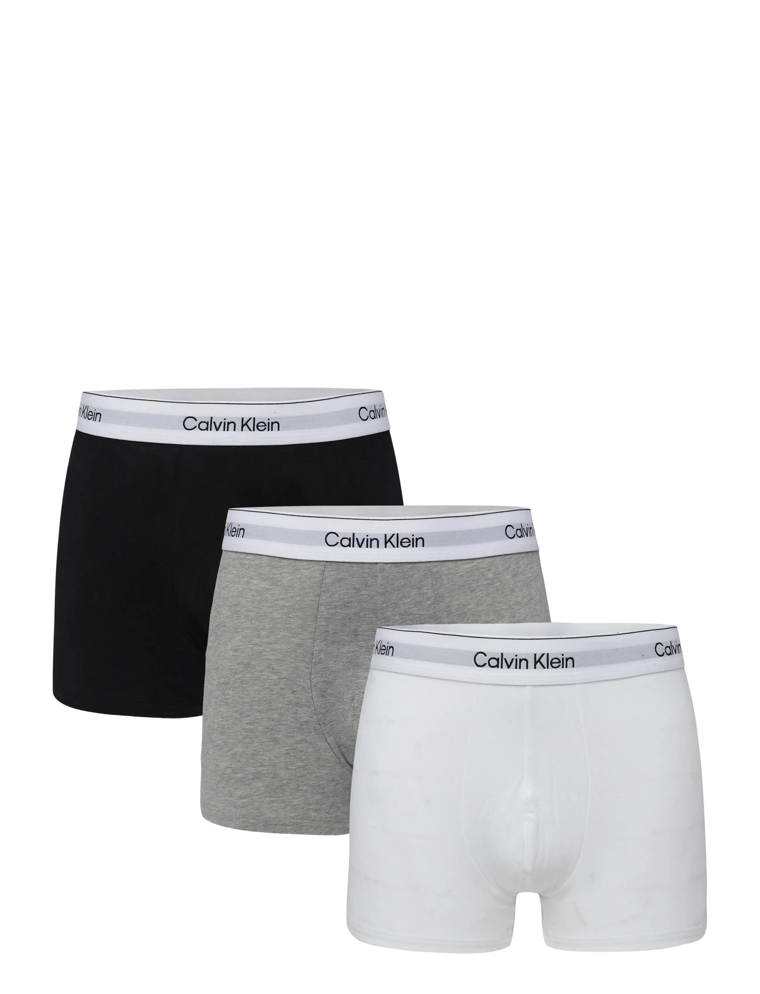 Calvin Klein TRUNK 3PK - Underpants - GREY HEATHER WHITE BLACK / black
