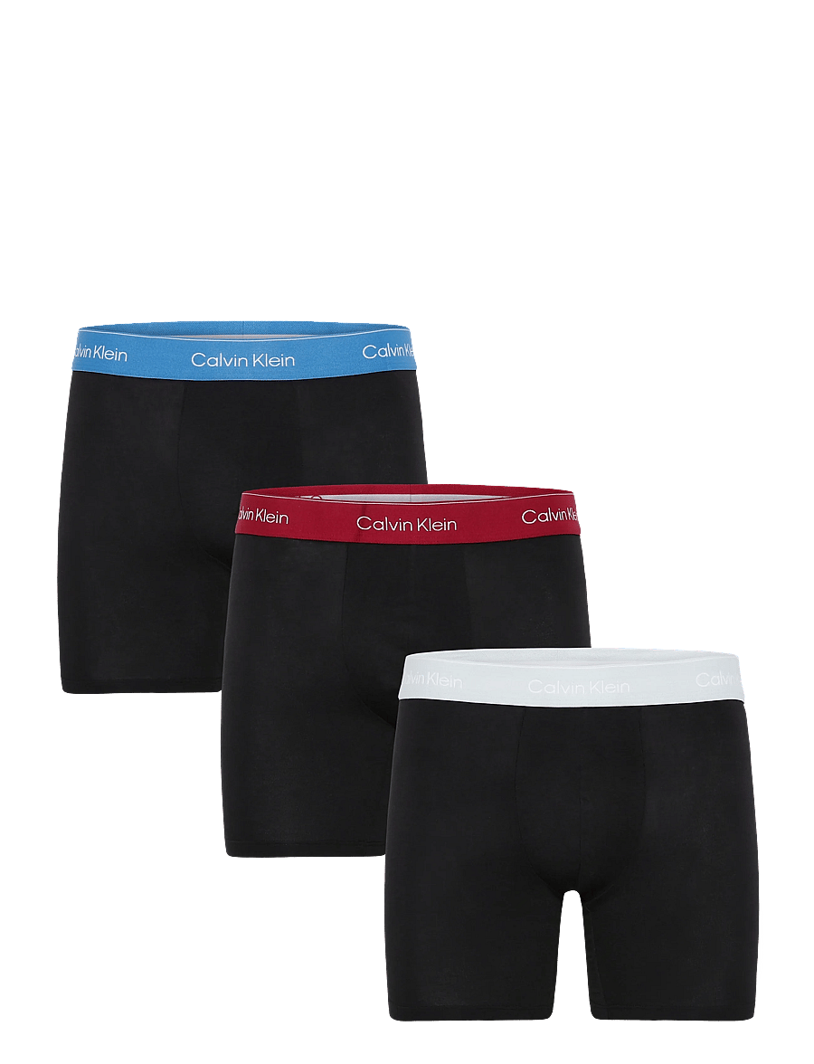 Calvin Klein - BOXER BRIEF 3PK - multipack underbukser - black bodies w poseidon blue plein - 1