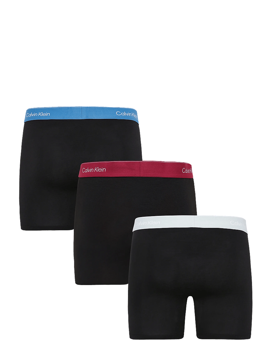 Calvin Klein - BOXER BRIEF 3PK - multipack underbukser - black bodies w poseidon blue plein - 2