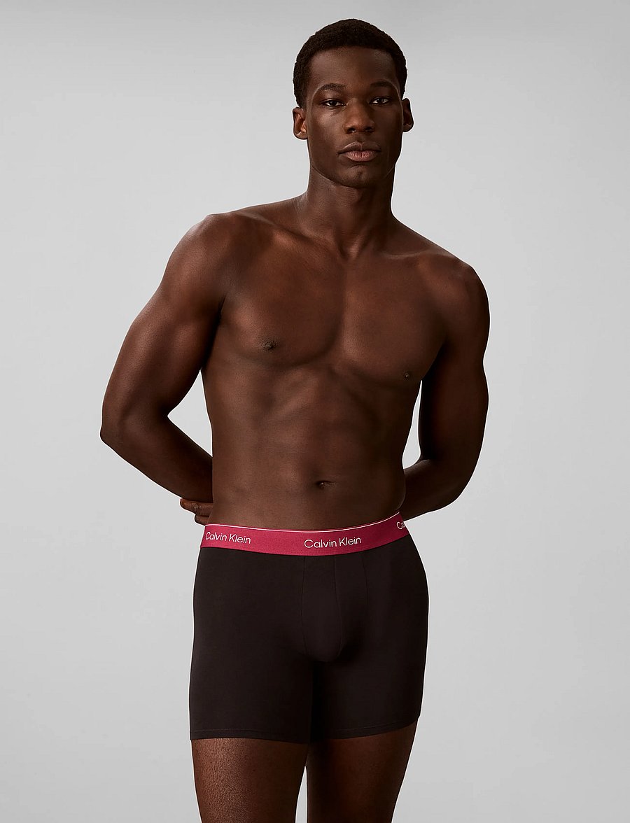 Calvin Klein - BOXER BRIEF 3PK - multipack underbukser - black bodies w poseidon blue plein - 0