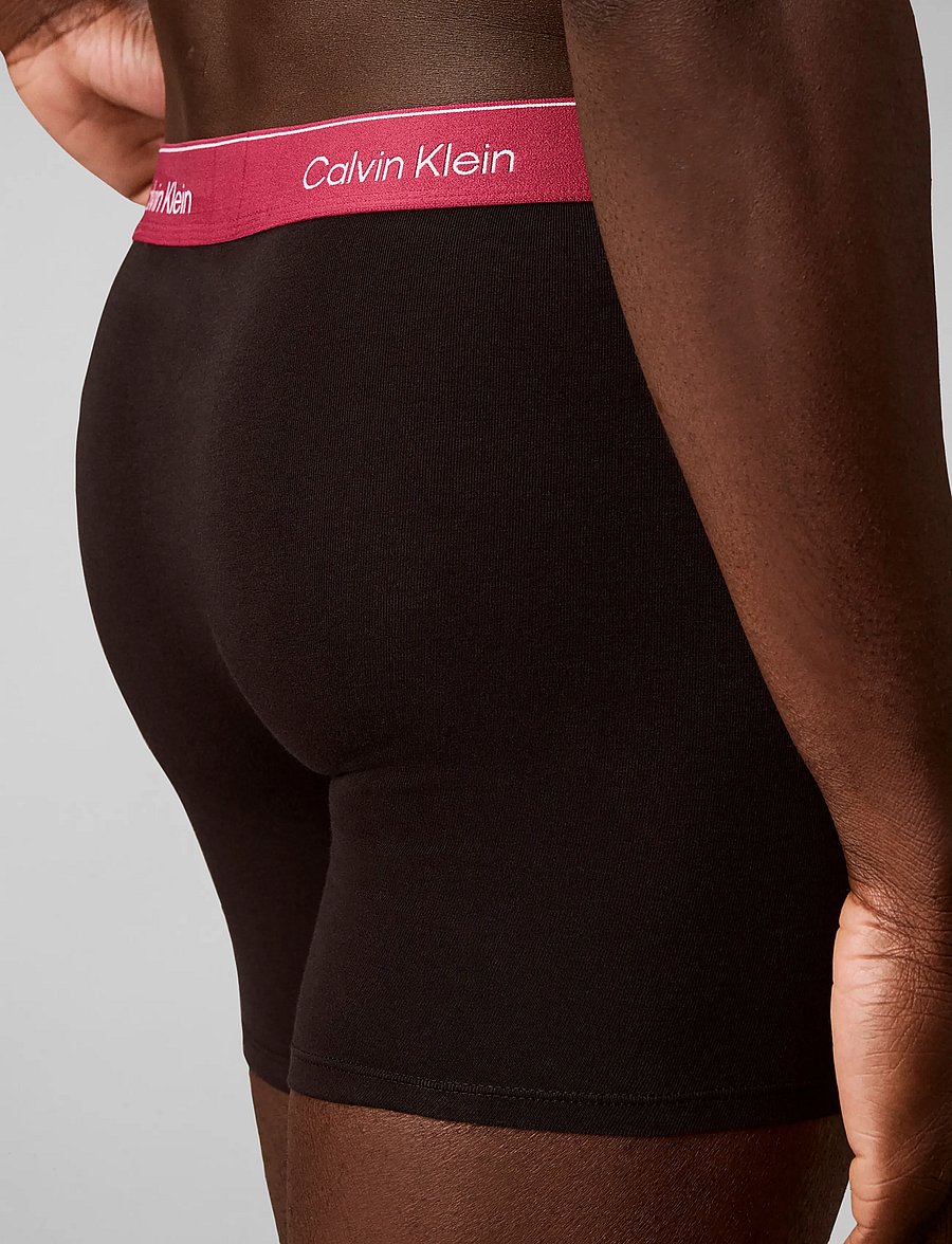 Calvin Klein - BOXER BRIEF 3PK - multipack underbukser - black bodies w poseidon blue plein - 3