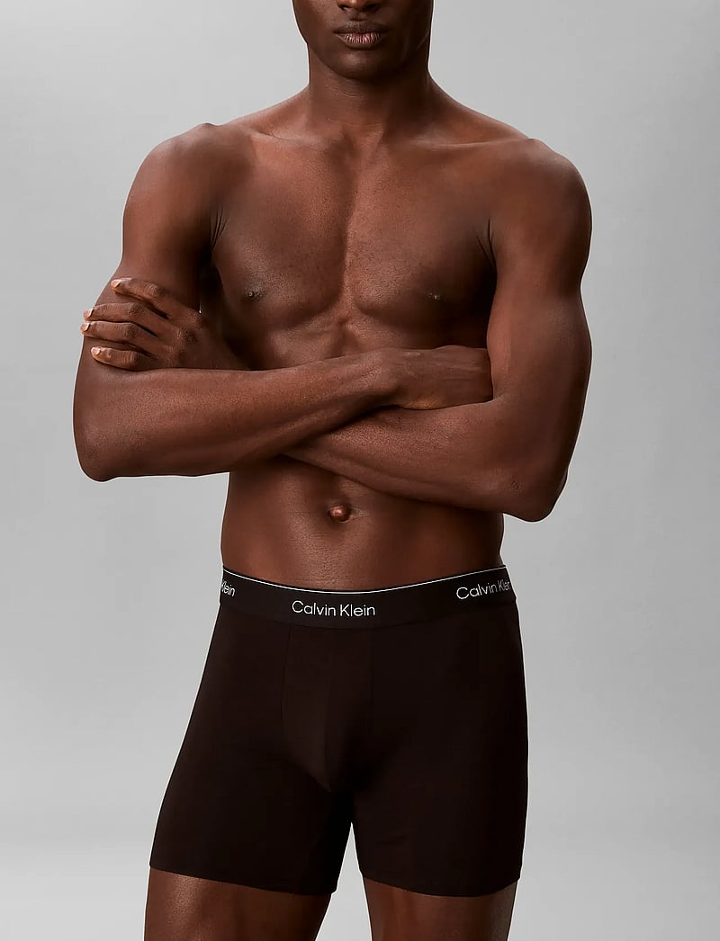Calvin Klein - BOXER BRIEF 3PK - multipack underbukser - black w heavenly iris logo black w - 4