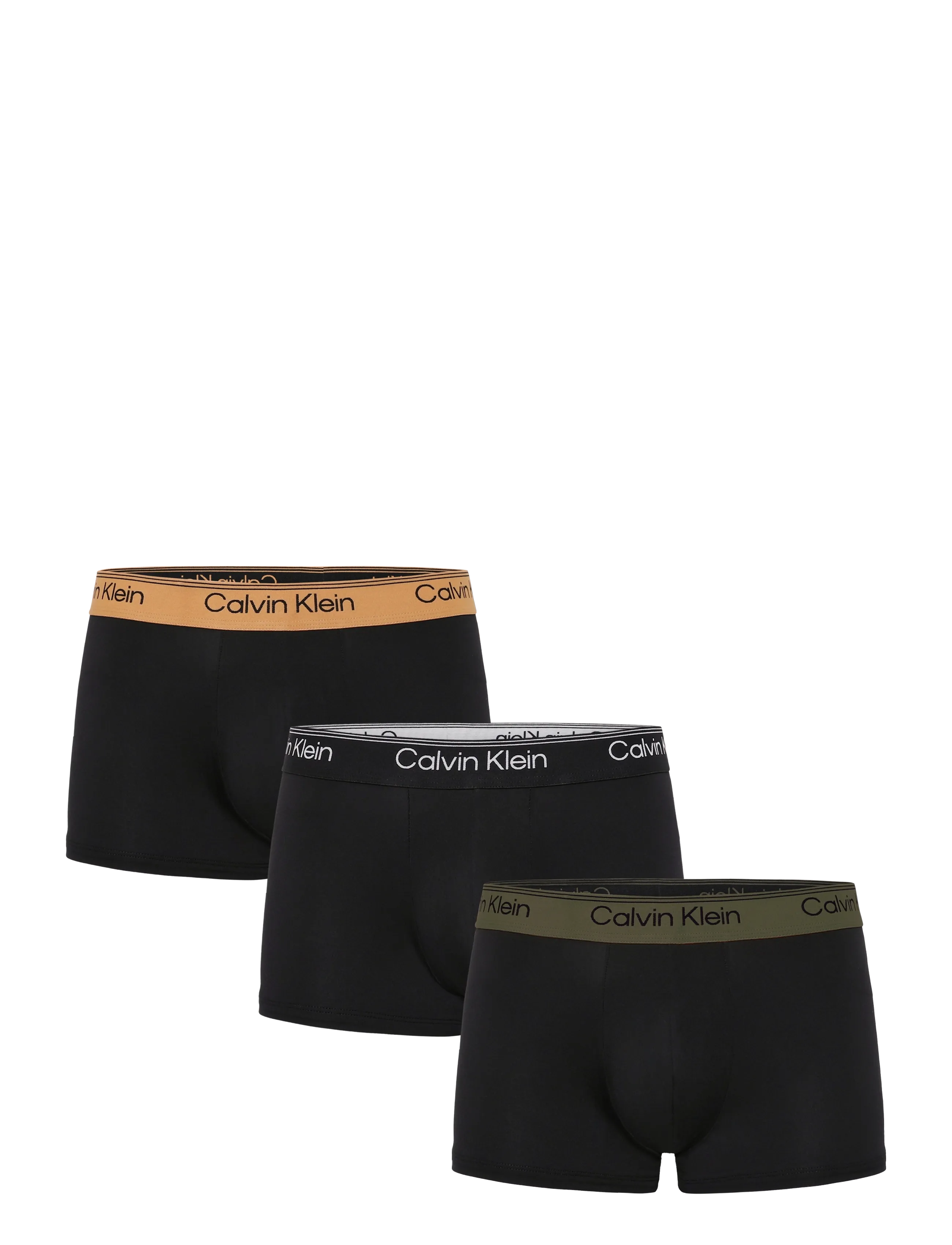 Calvin Klein LOW RISE TRUNK 3PK - Multipack underbukser - BLACK W  BRONZE FLASH WB BLACK OLIV / black