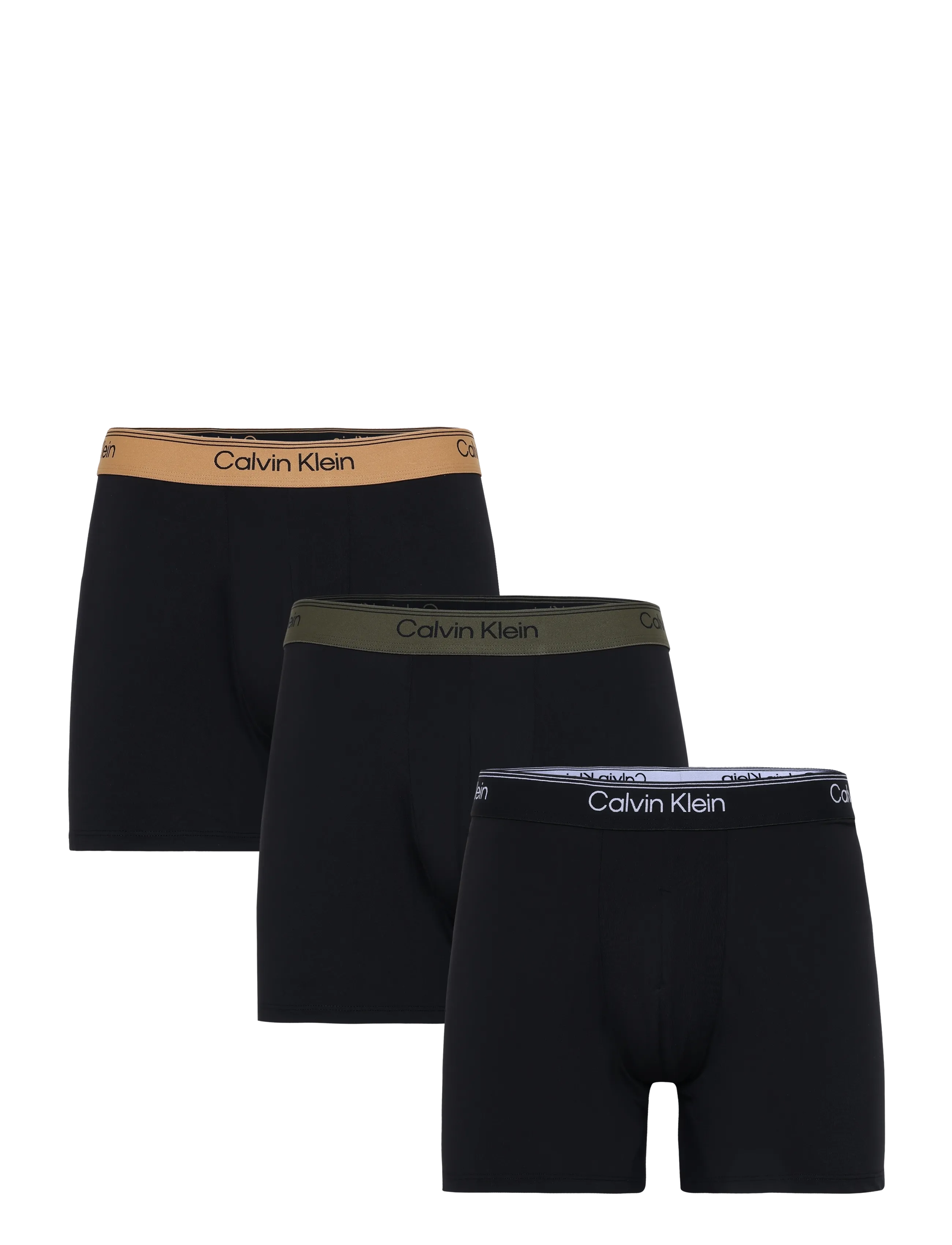 Calvin Klein BOXER BRIEF 3PK - Boxerkalsonger - BLACK W  BRONZE FLASH WB BLACK OLIV / black
