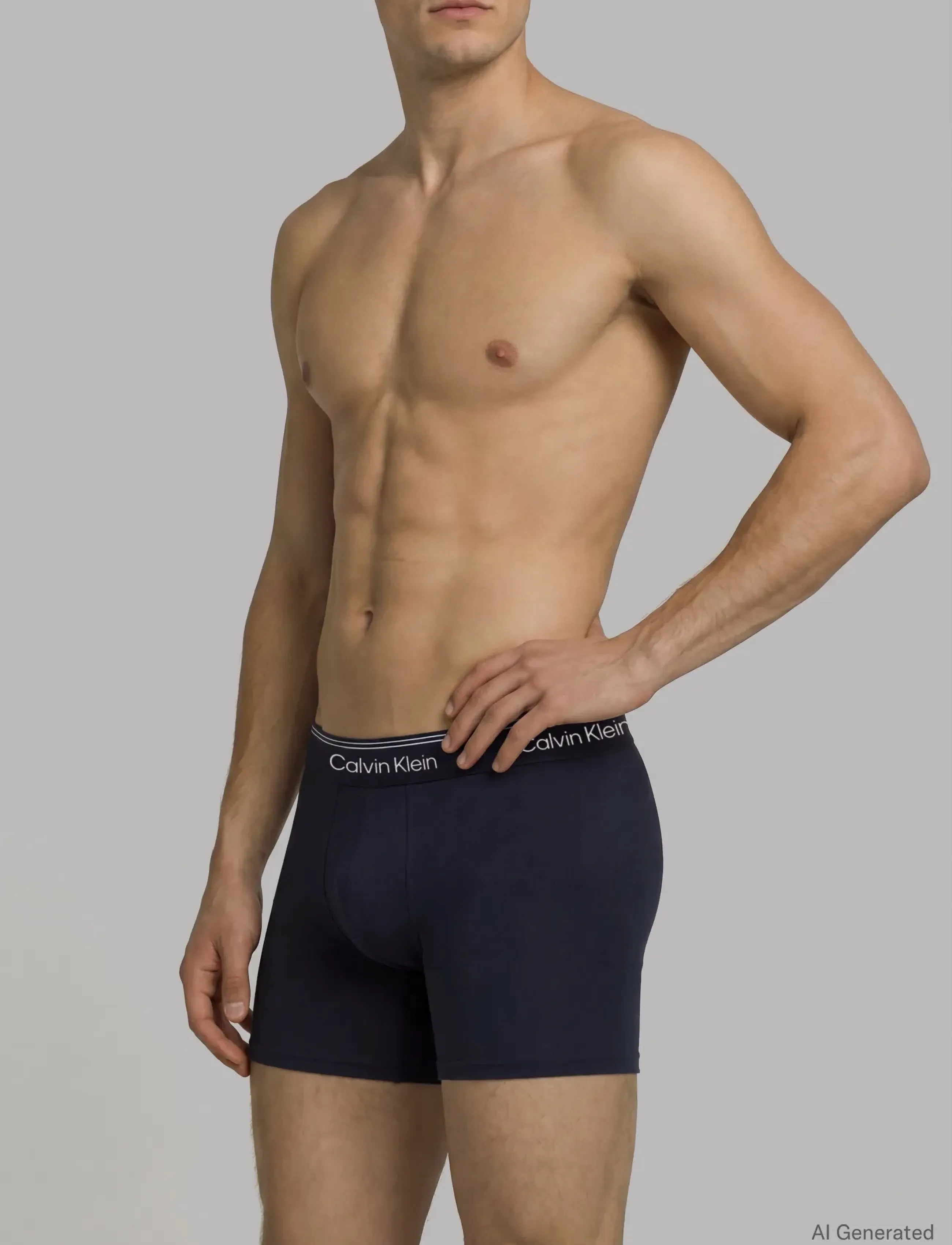 Calvin Klein BOXER BRIEF 3PK - Underkläder - SHORELINE CUT CIRCLES SHORELINE MIS / navy