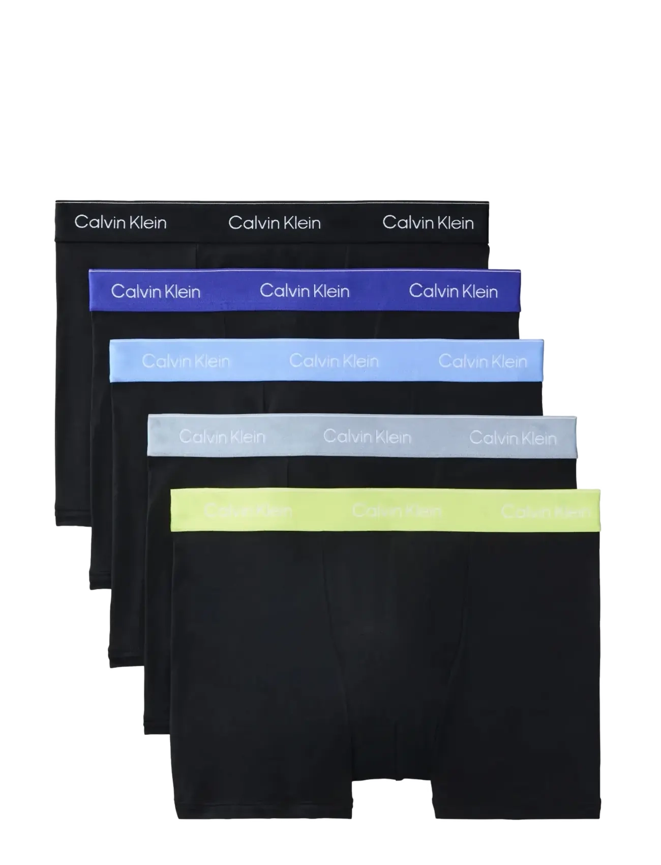 Calvin Klein RELAXED FIT TRUNK 5PK - Underkläder - BLACK WB  BLUE DESCENT WB  GREEN BL / black