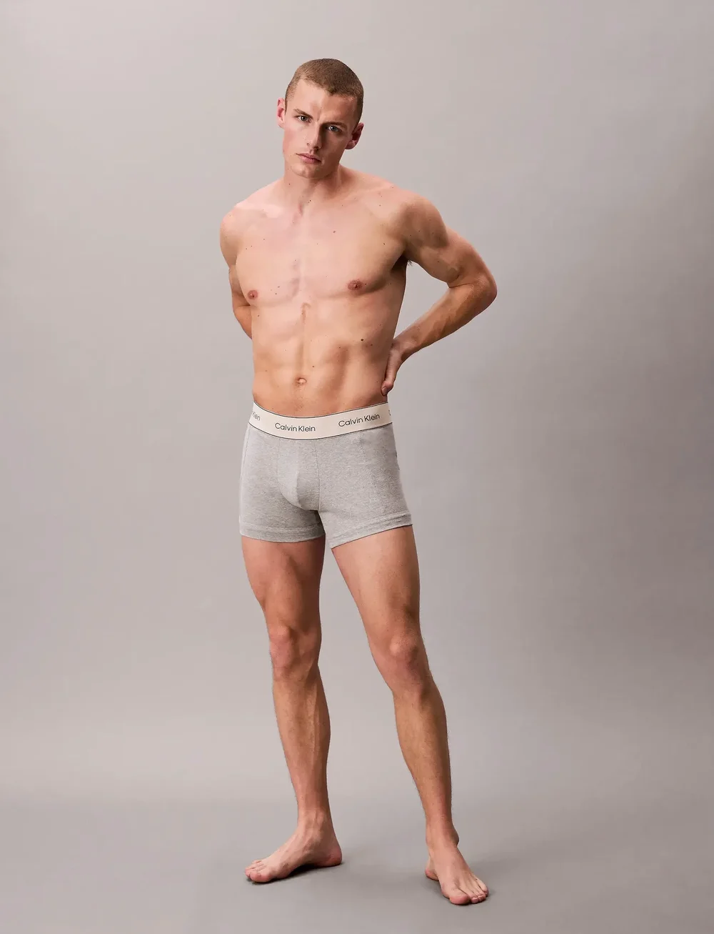 Calvin Klein - TRUNK 3PK - unterhosen im multipack - oyster gray/grey heather/white - 5