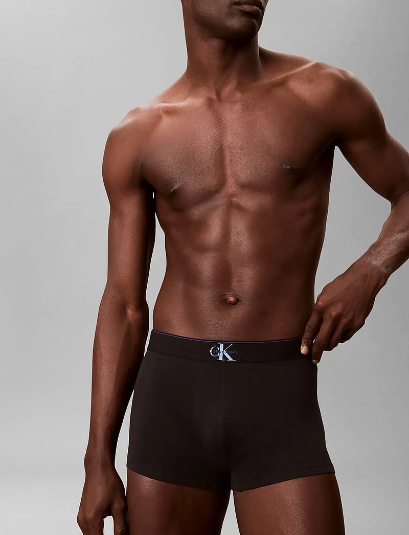 Calvin Klein - TRUNK 3PK - multipack underpants - black w blue river fog blue river - 4