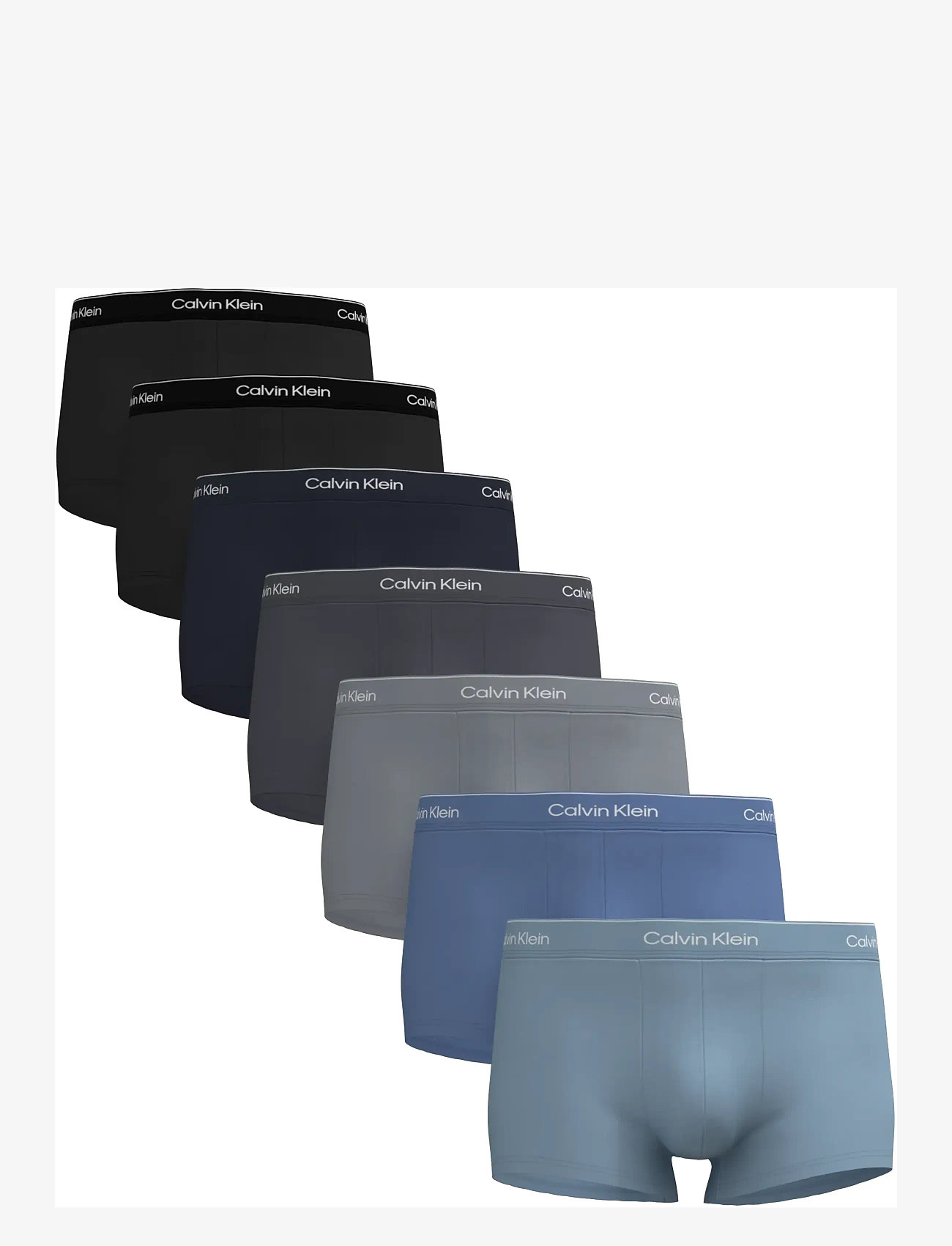 Calvin Klein - LOW RISE TRUNK 7PK - bokserid - black black shoreline turbulence mi - 0