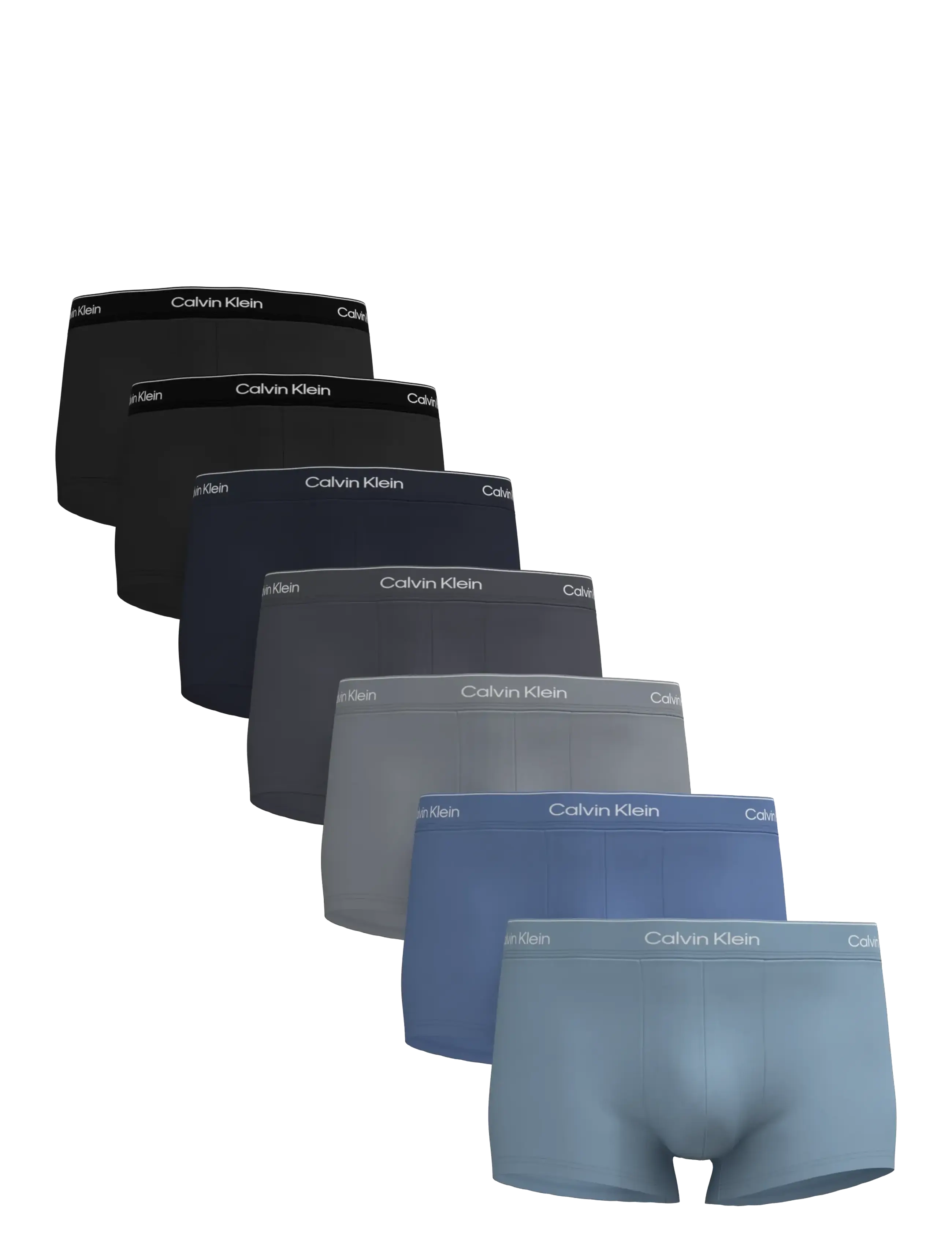 Calvin Klein LOW RISE TRUNK 7PK - Underbukser - BLACK BLACK SHORELINE TURBULENCE MI / black