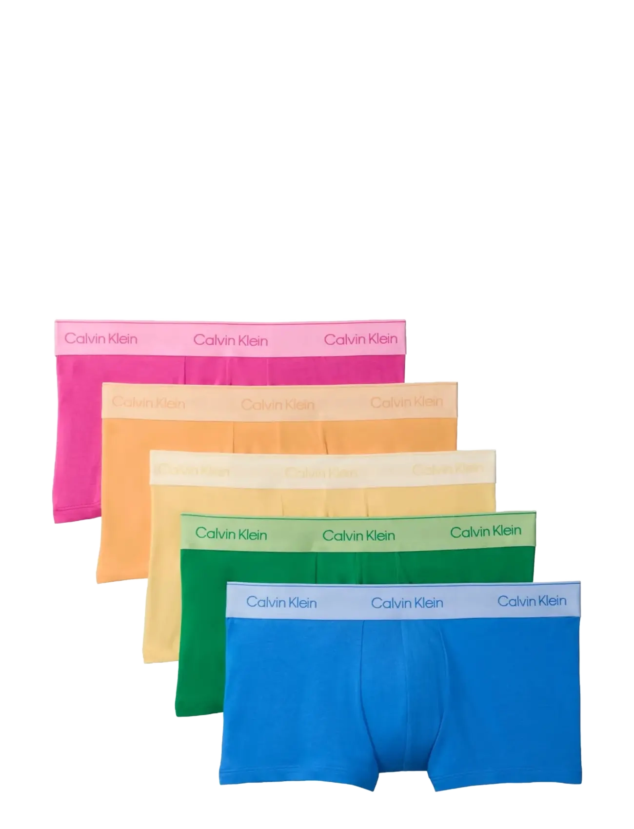 Calvin Klein LOW RISE TRUNK 5PK - Aluspesu - MARDI GRAS GREEN RELAY ORANGE GOLDE / multi
