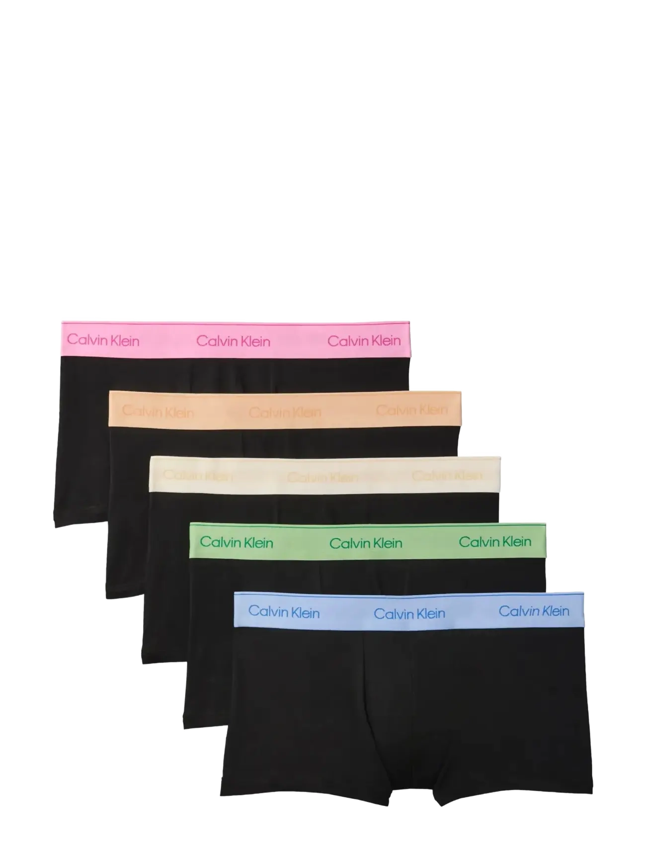 Calvin Klein LOW RISE TRUNK 5PK - Multipack underkläder - MARDI GRAS GREEN WB RELAY GOLD WB G / black