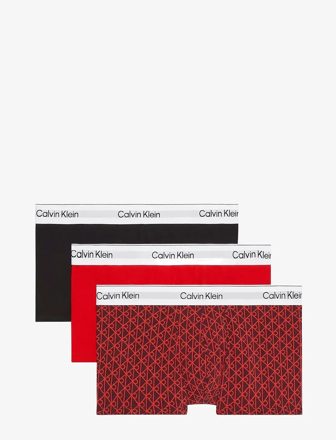 Calvin Klein - LOW RISE TRUNK 3PK - black seamless emblem_dark berry ad - 0