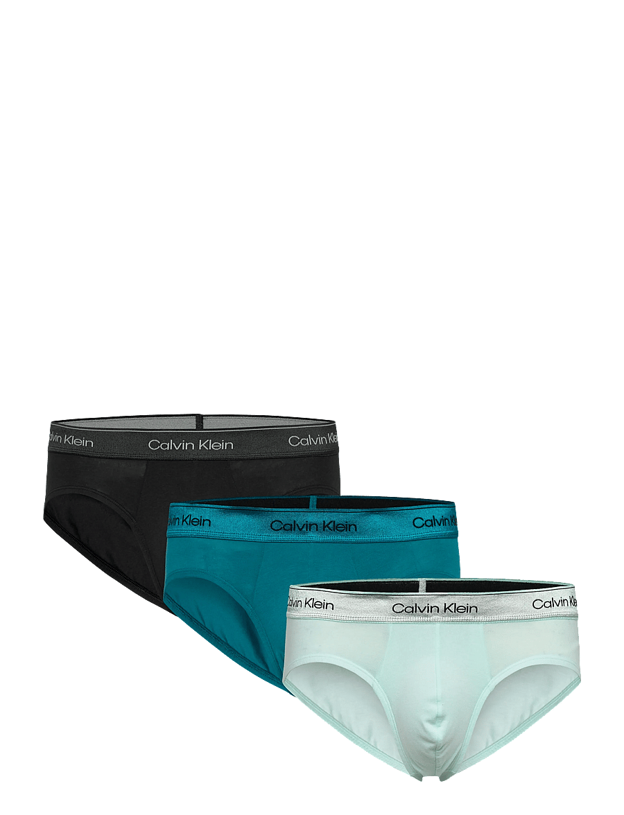 Calvin Klein - HIP BRIEF 3PK - unterhosen im multipack - black bright turquoise glacier mist - 0