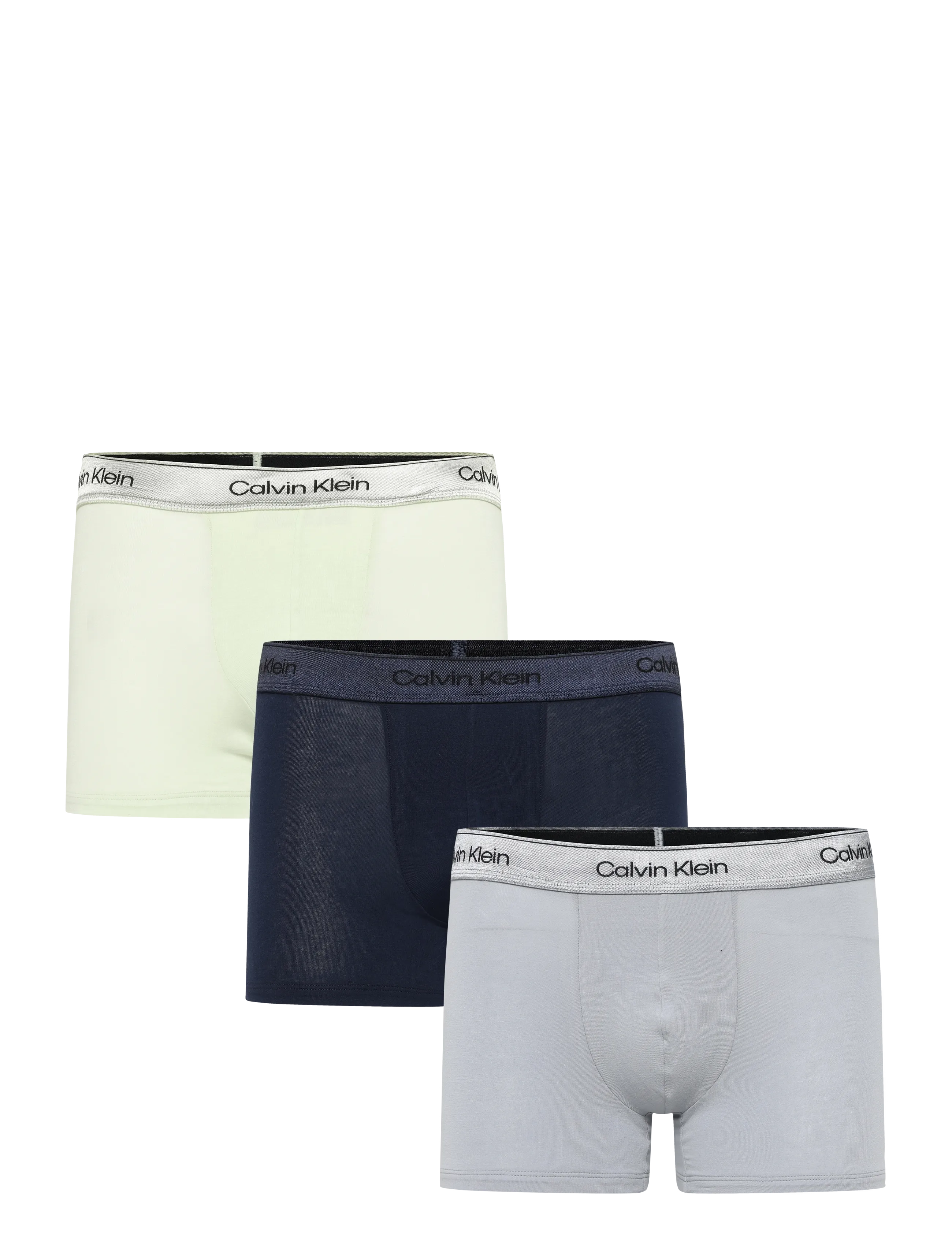 Calvin Klein TRUNK 3PK - Boxer briefs - SHORELINE LIME CREAM MISTY GREY / green