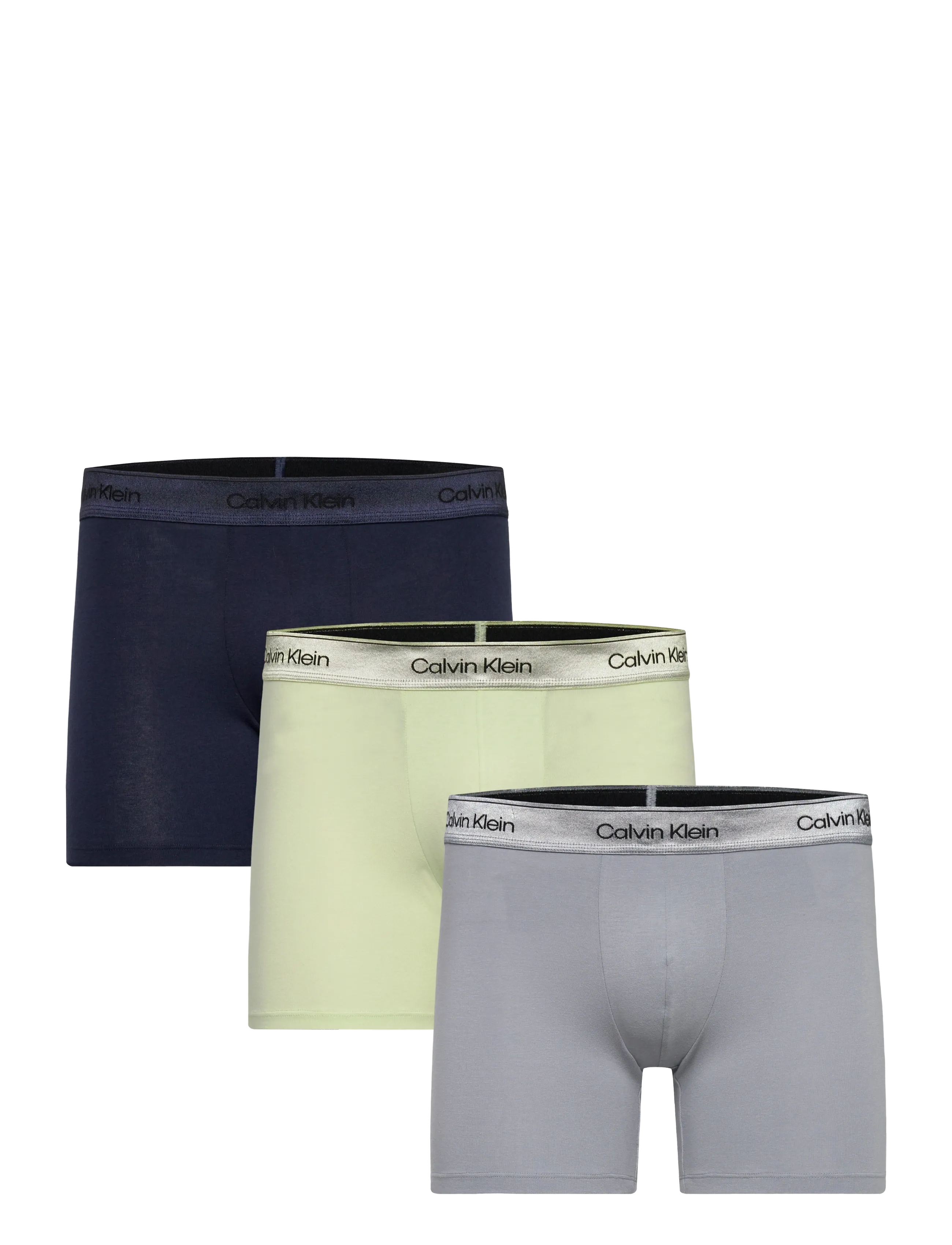 Calvin Klein BOXER BRIEF 3PK - Calvin Klein Underwear - SHORELINE LIME CREAM MISTY GREY / navy
