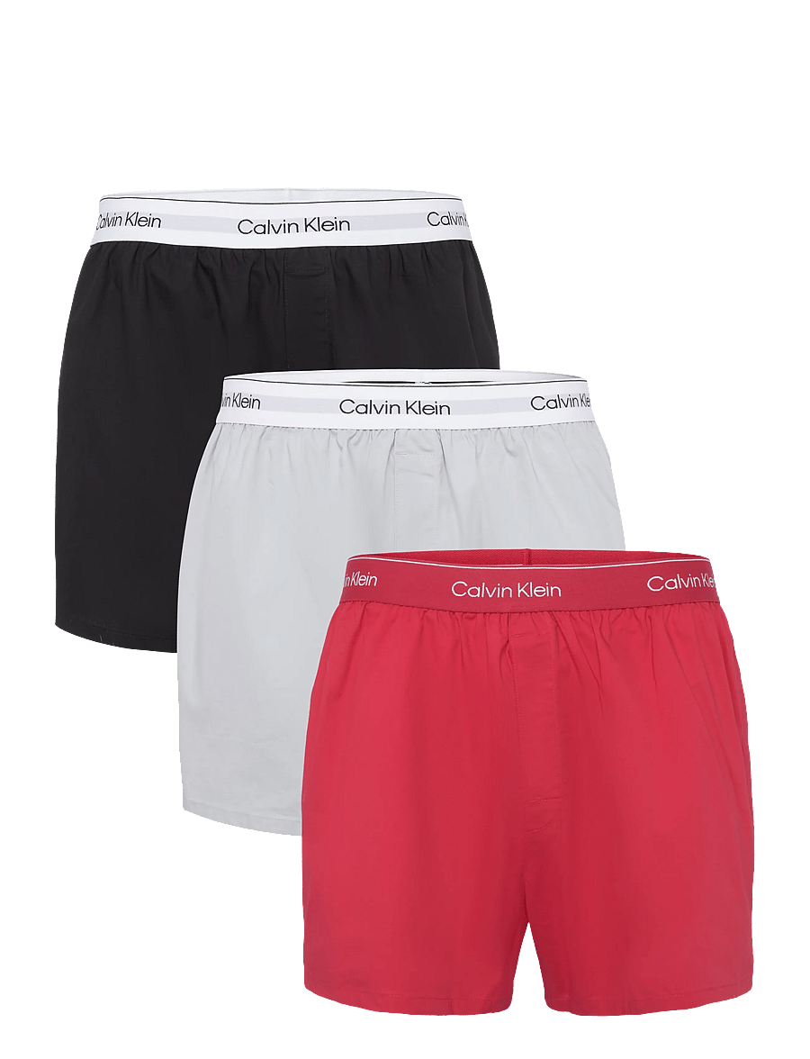 Calvin Klein - BOXER SLIM 3PK - boxer shorts - black goji berry harbor mist - 0