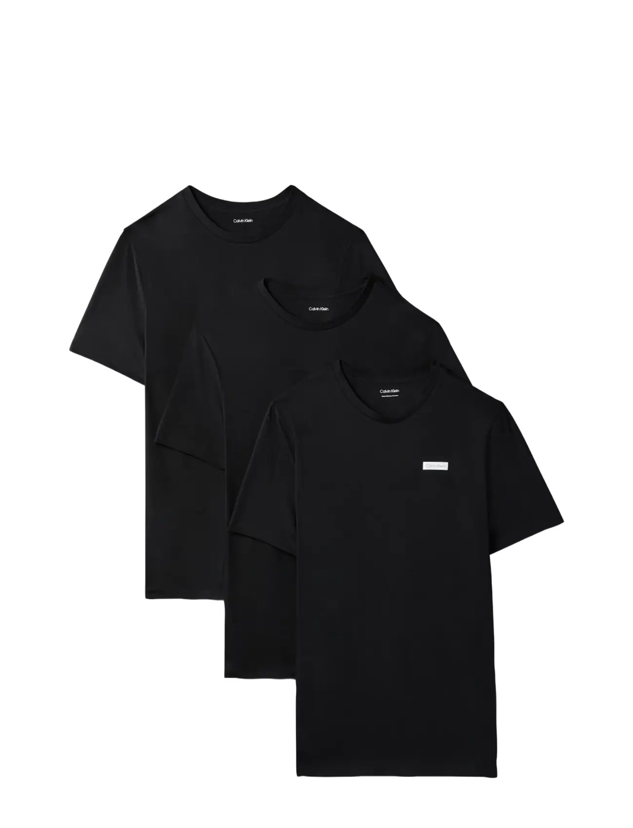 Calvin Klein S/S CREW NECK 3PK - Pyjamaoberteile - BLACK   BLACK   BLACK / black