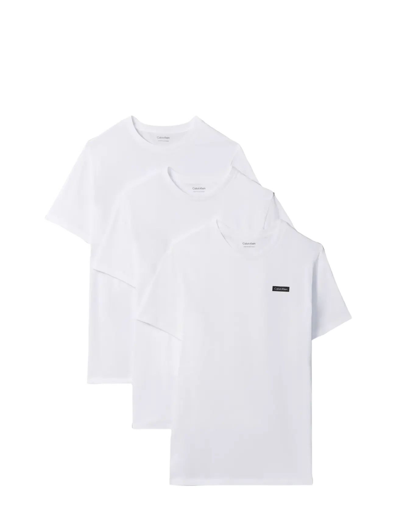 Calvin Klein S/S CREW NECK 3PK - Pyjamaoberteile - WHITE   WHITE   WHITE / white