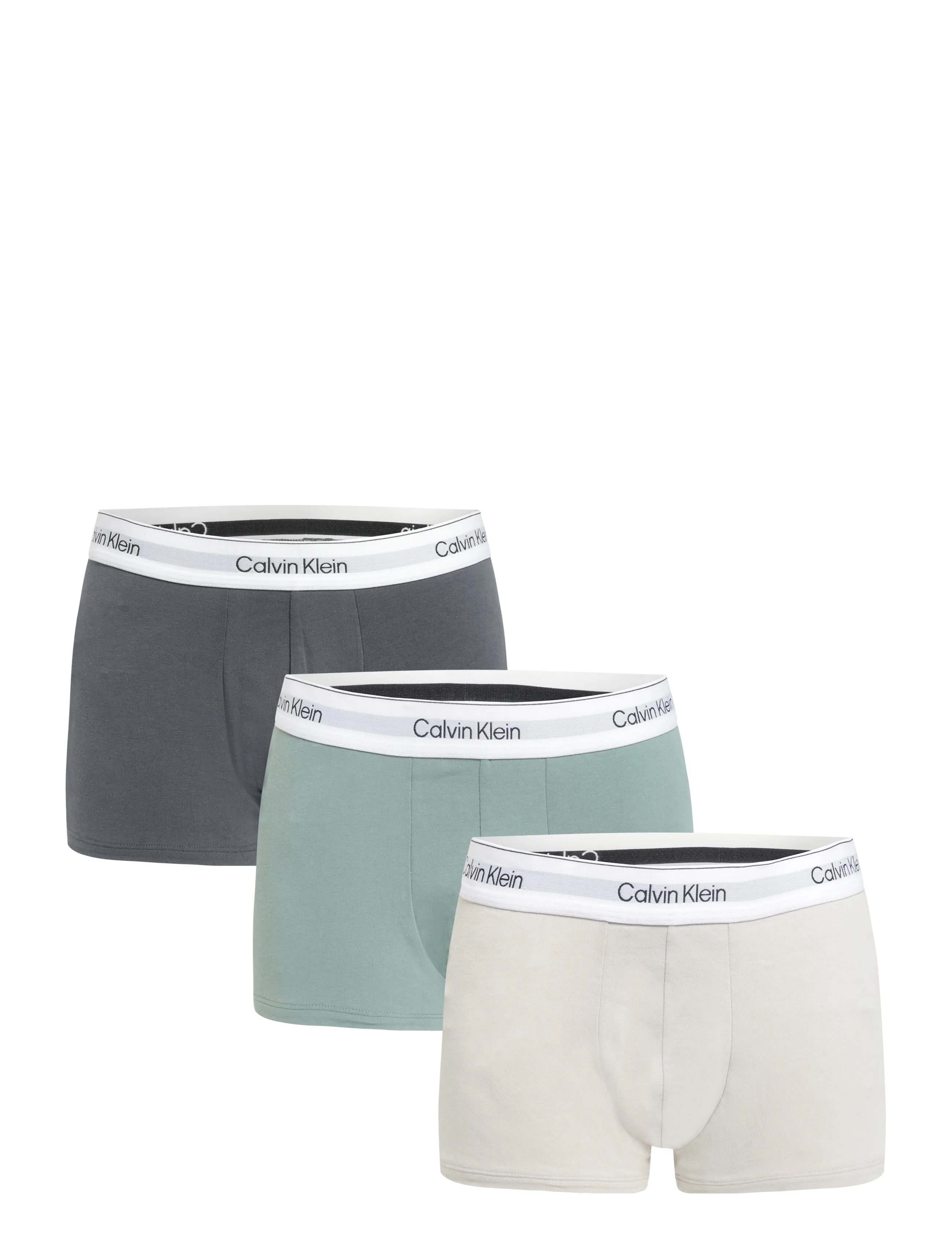 Calvin Klein LOW RISE TRUNK 3PK - Meestele - TURBULENCE   CHINOIS GREEN   SILVER / grey