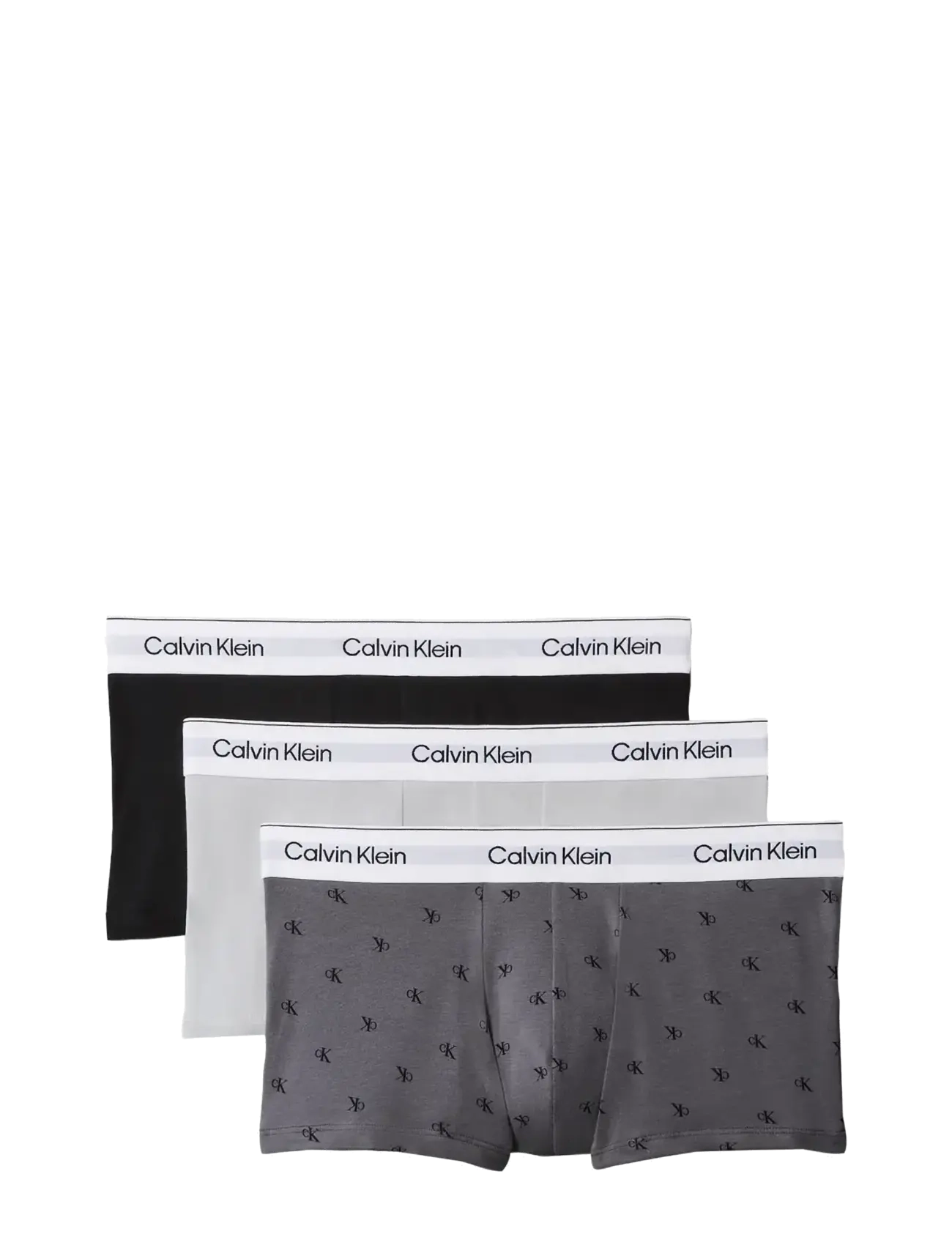 Calvin Klein LOW RISE TRUNK 3PK - Aluspüksid - BLACK   DIAMOND LOGO TORNADO   HARB / black