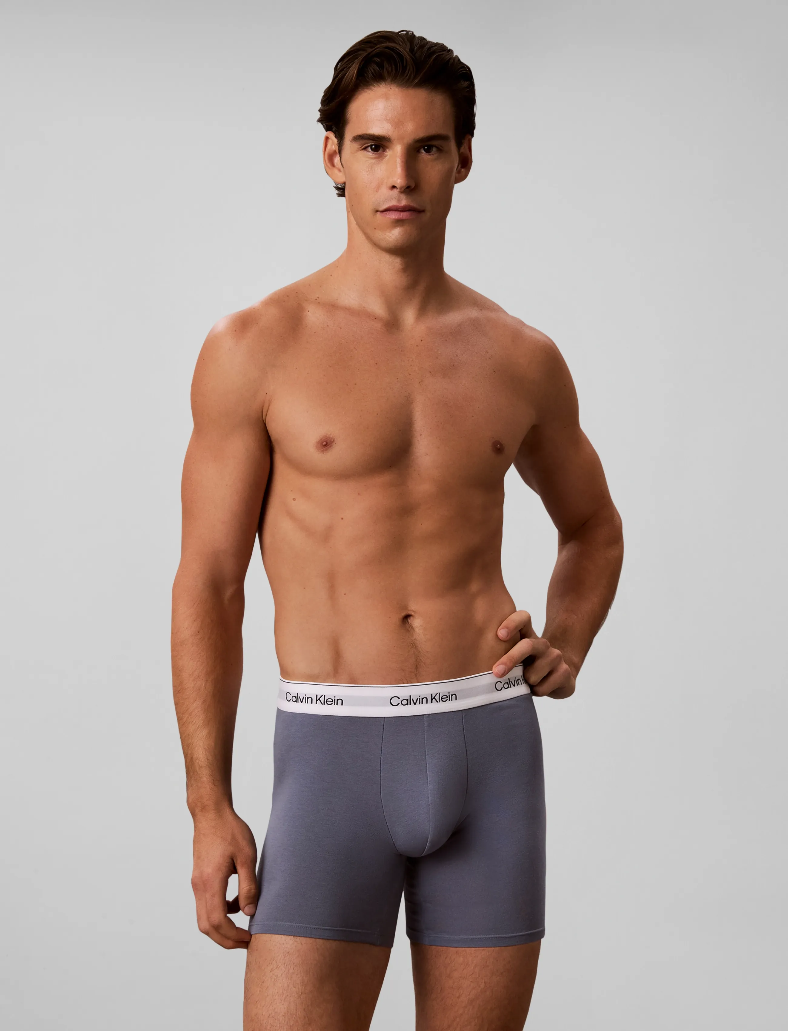 Calvin Klein BOXER BRIEF 3PK - Calvin Klein - ADRIATIC ROYAL   DIAMOND LOGO PLEIN / navy