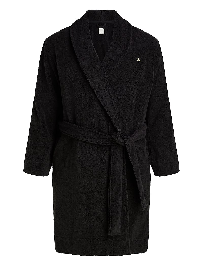 Calvin Klein - COMFORT FRENCH TERRY ROBE - robes - black - 1