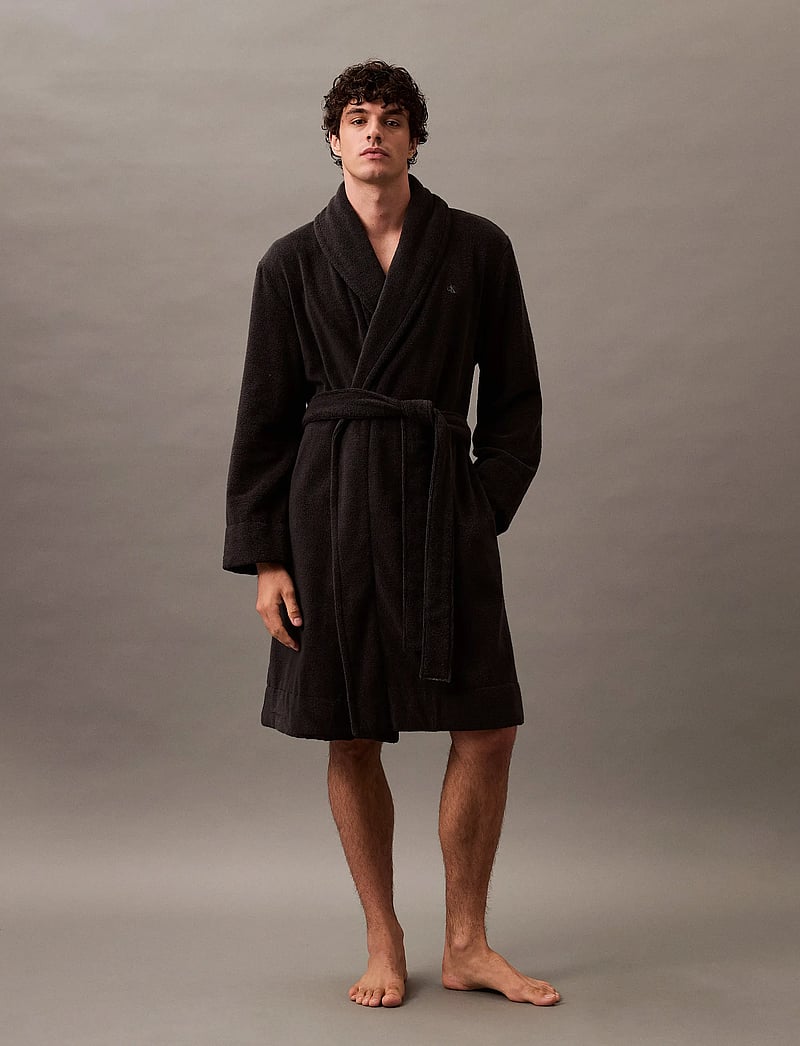 Calvin Klein - COMFORT FRENCH TERRY ROBE - robes - black - 3