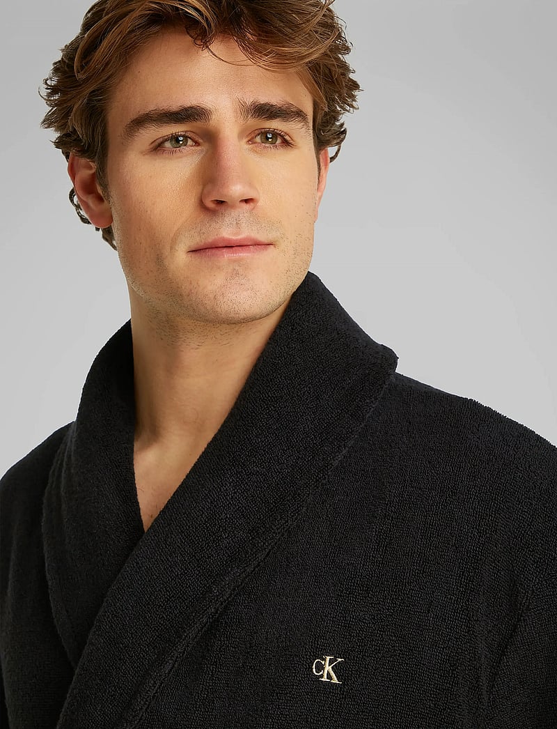 Calvin Klein - COMFORT FRENCH TERRY ROBE - robes - black - 4