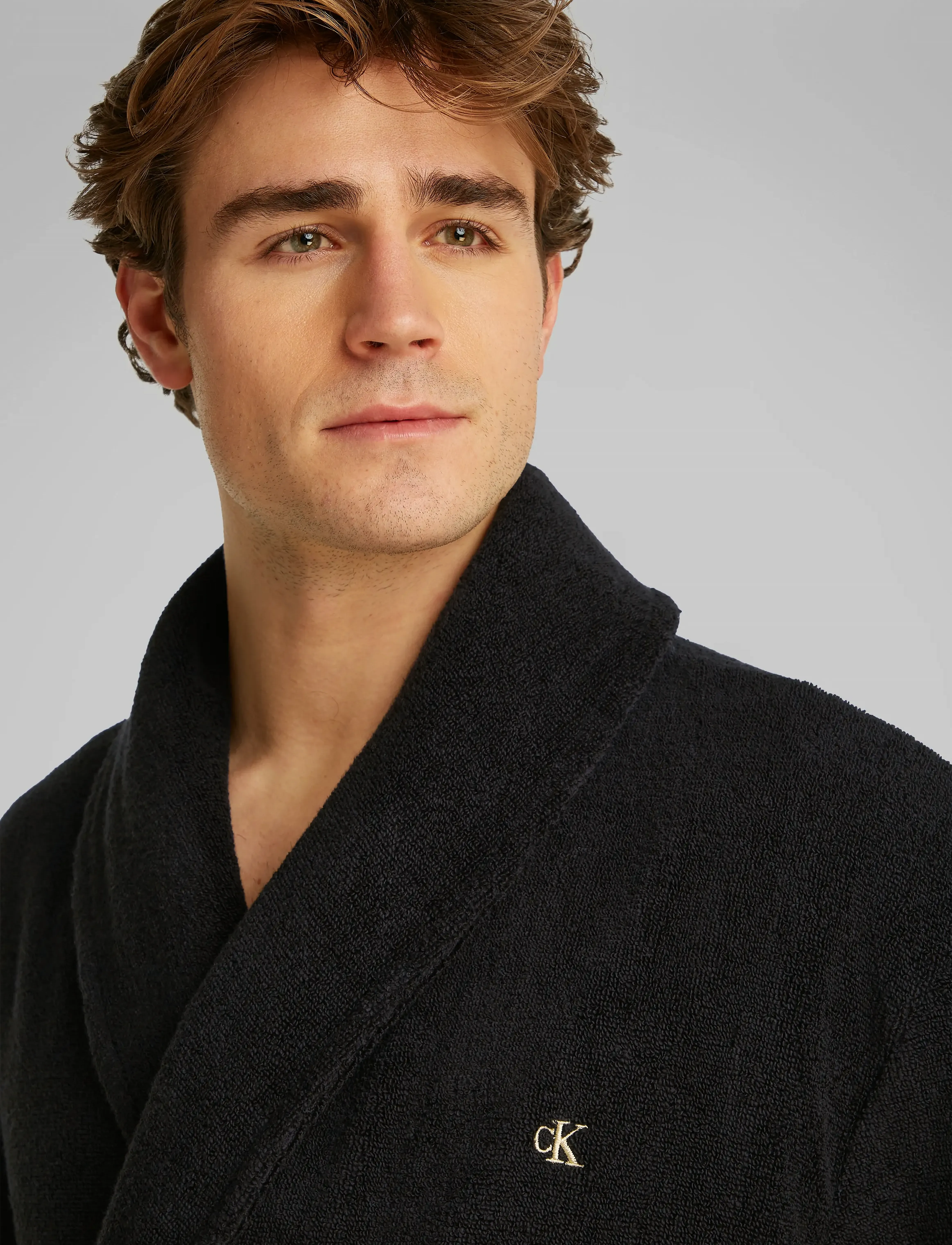 Calvin Klein - COMFORT FRENCH TERRY ROBE - black - 4