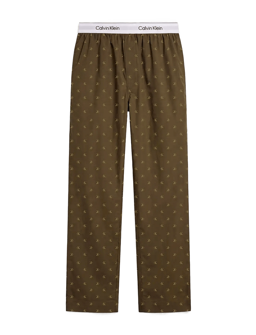 Calvin Klein - SLEEP PANT - náttbuxur - 17496 diamond logo olive night - 1