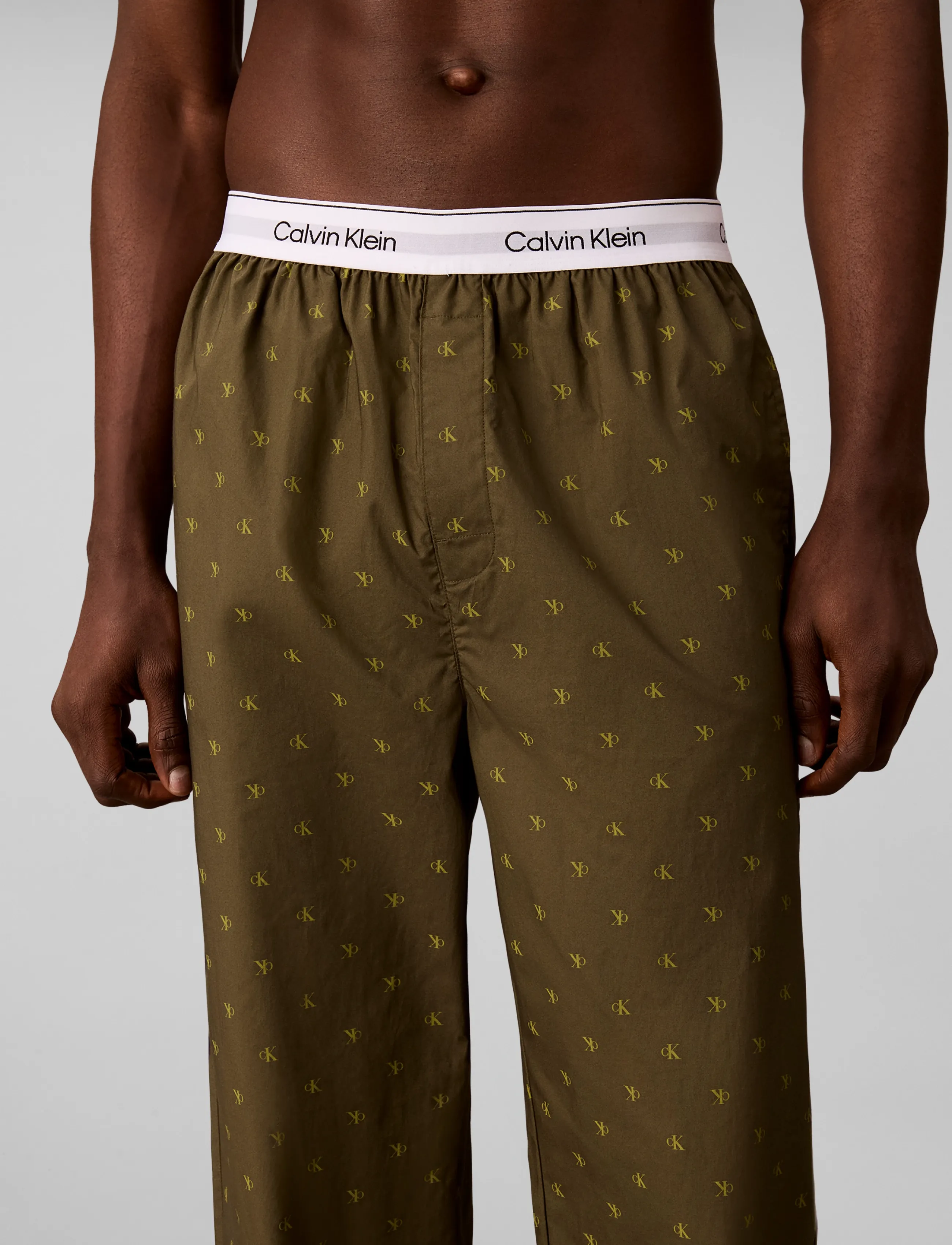 Calvin Klein - SLEEP PANT - pidžaamapüksid - 17496 diamond logo olive night - 4