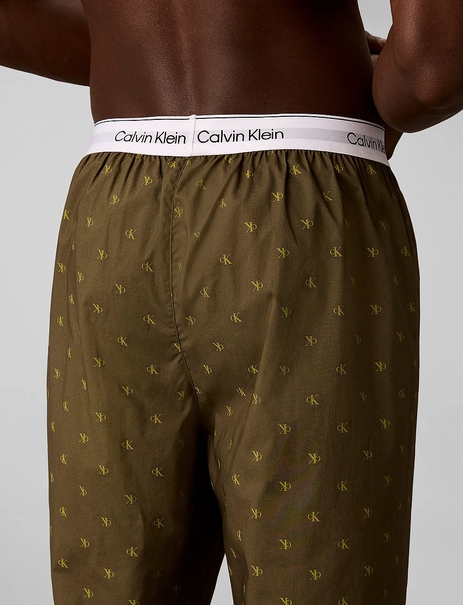 Calvin Klein - SLEEP PANT - náttbuxur - 17496 diamond logo olive night - 5