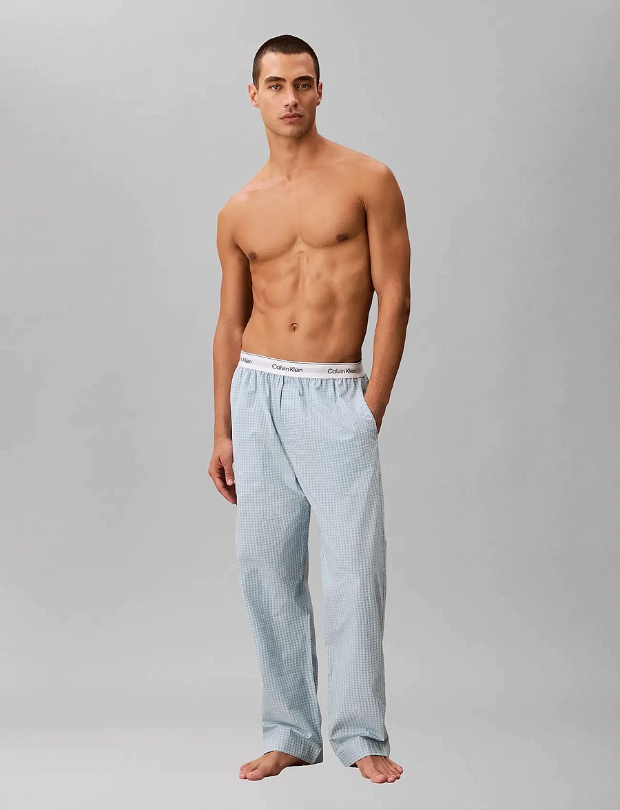 Calvin Klein - SLEEP PANT - pyjamasbyxor - summit plaid ballad blue - 0