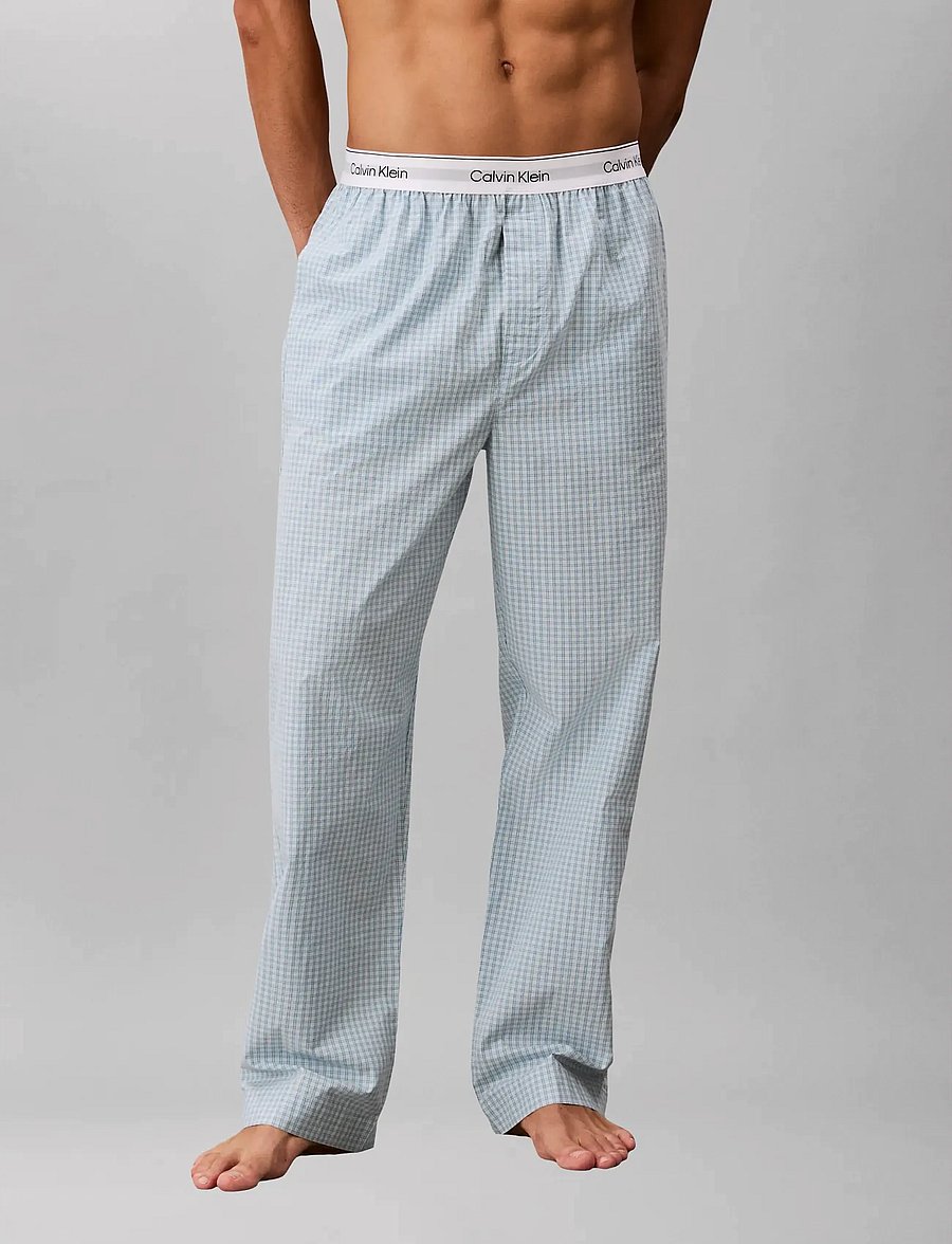 Calvin Klein - SLEEP PANT - pyjamasbyxor - summit plaid ballad blue - 3