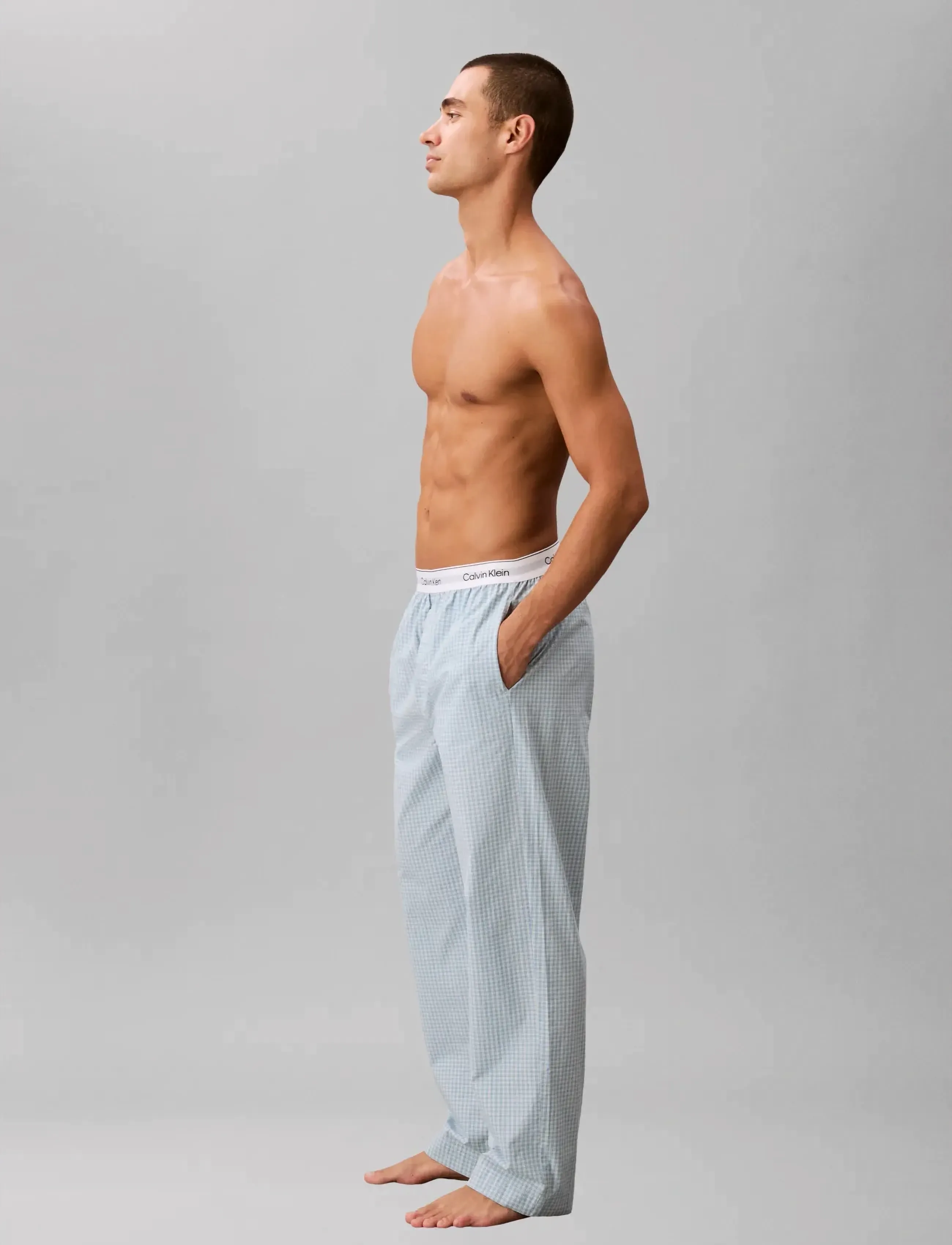 Calvin Klein - SLEEP PANT - natbukser - summit plaid ballad blue - 4