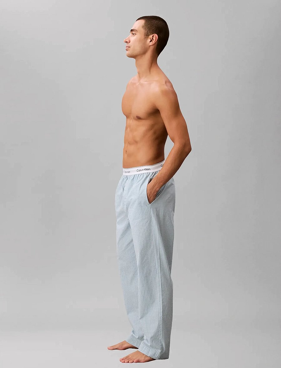 Calvin Klein - SLEEP PANT - pyjamasbyxor - summit plaid ballad blue - 4
